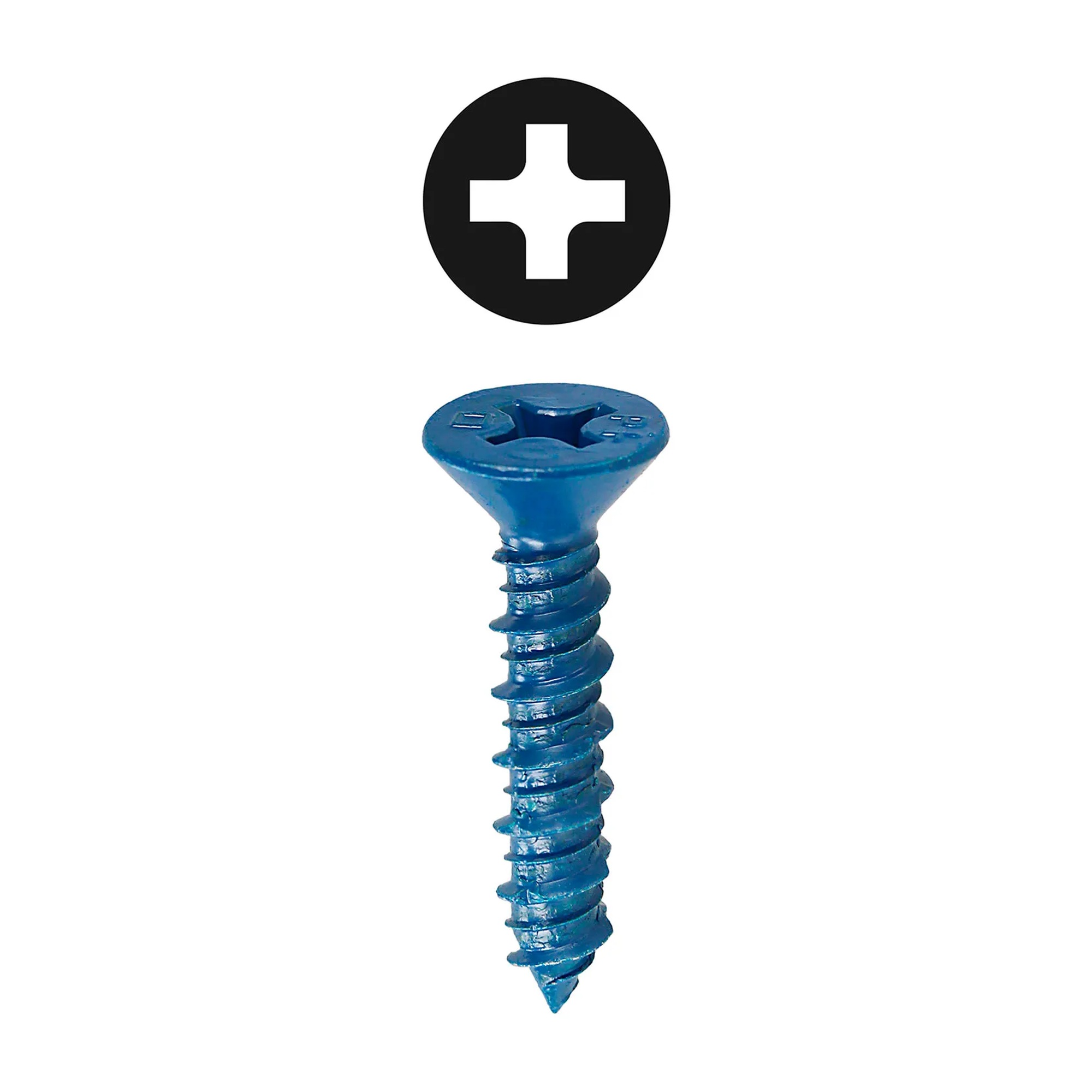 Concrete Screw Anchor, Phillips Flat Head, 3/16 in. x 2-1/4 in., 100-Pack