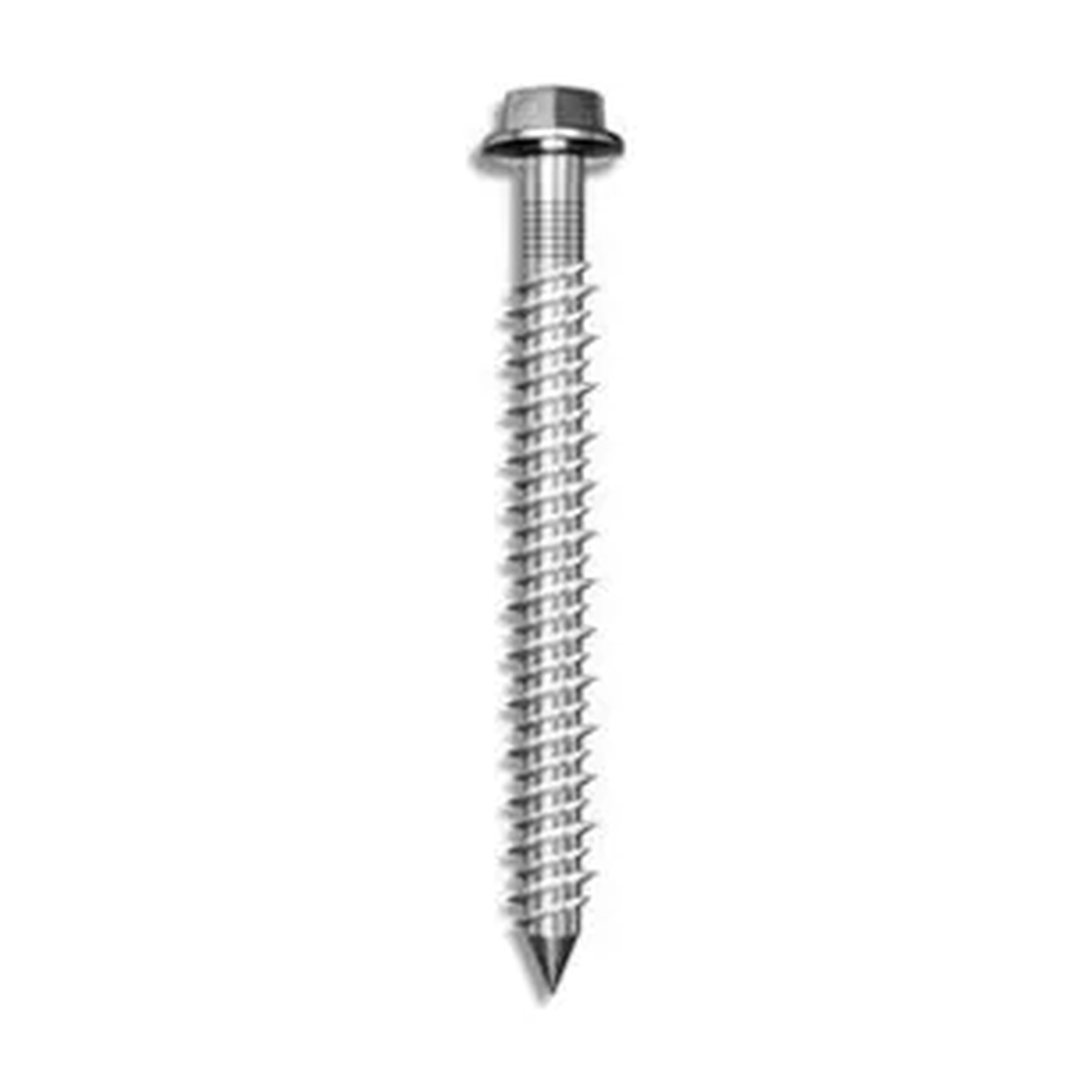Steel Concrete Screw Anchors, 1/4 in. x 2-1/4 in., Slotted Hex Washer Head, Pack of 100