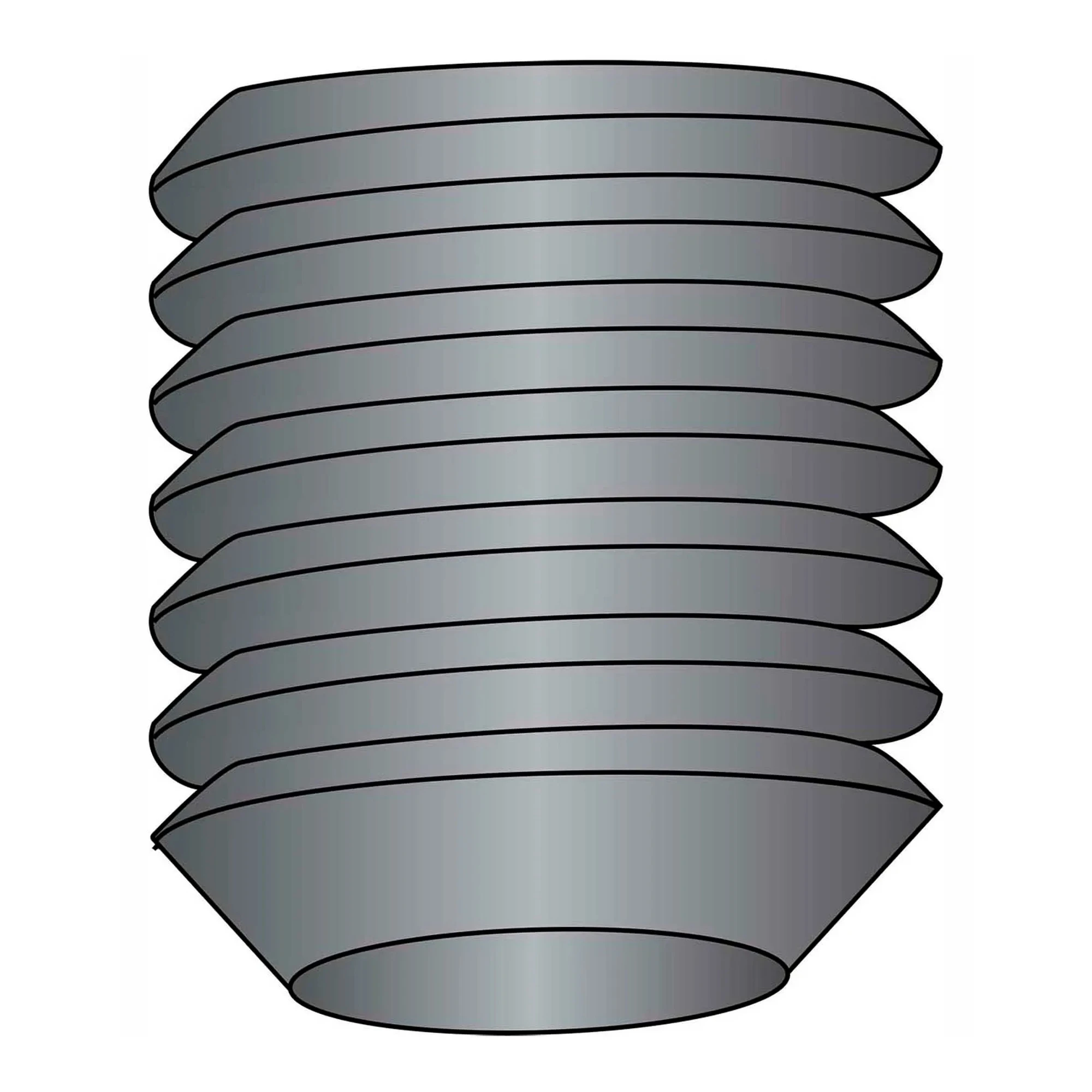 1/4-20 x 1/2 in. Cup Point Socket Set Screws, Steel Alloy, Black Oxide, Pack of 100