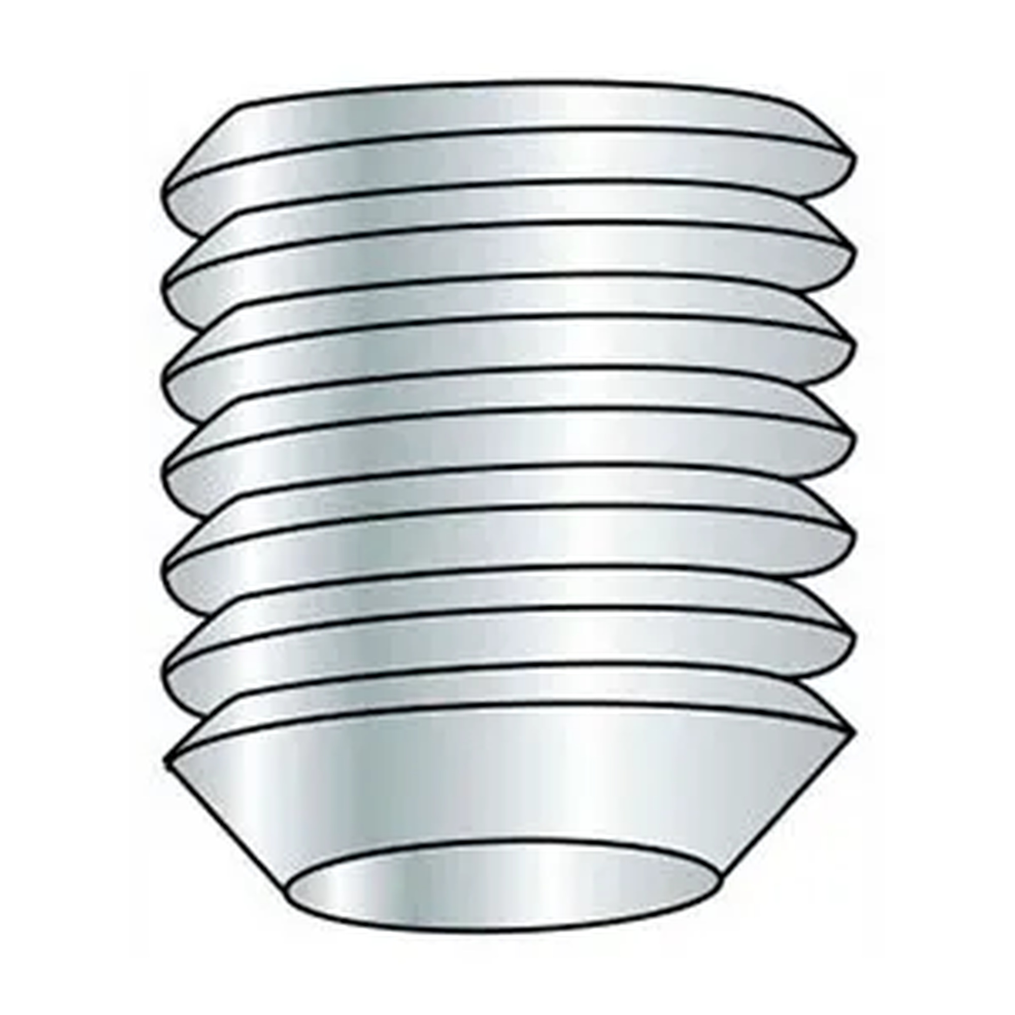 M6 x 1.0 x 16 mm Cup Point Socket Set Screws, Steel, Black Oxide, 100-Pack