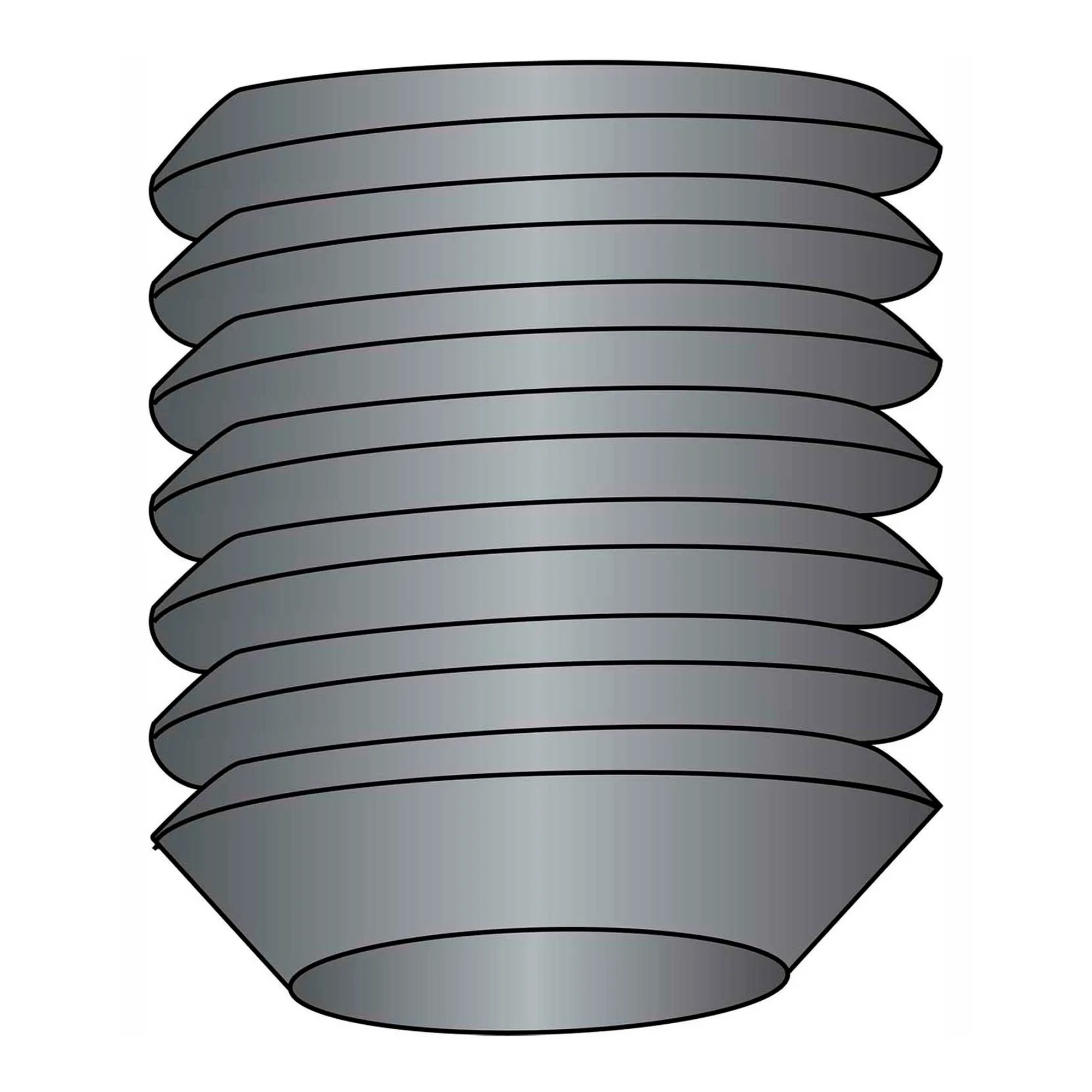 10-32 x 1/4 in. Cup Point Socket Set Screw, Steel, Black Oxide, 100-Pack