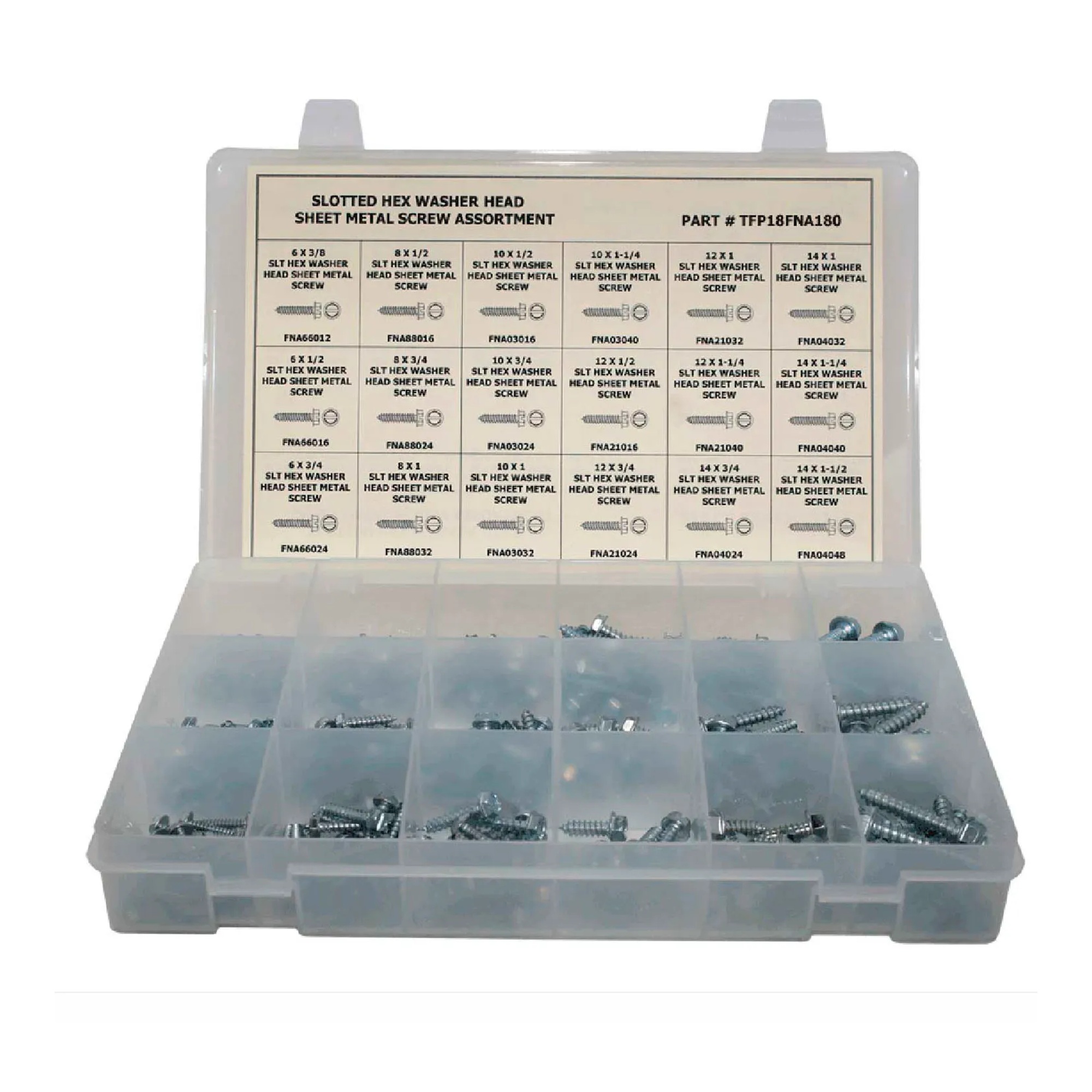 275-Piece #6–#14 Zinc-Plated Sheet Metal Screw Assortment