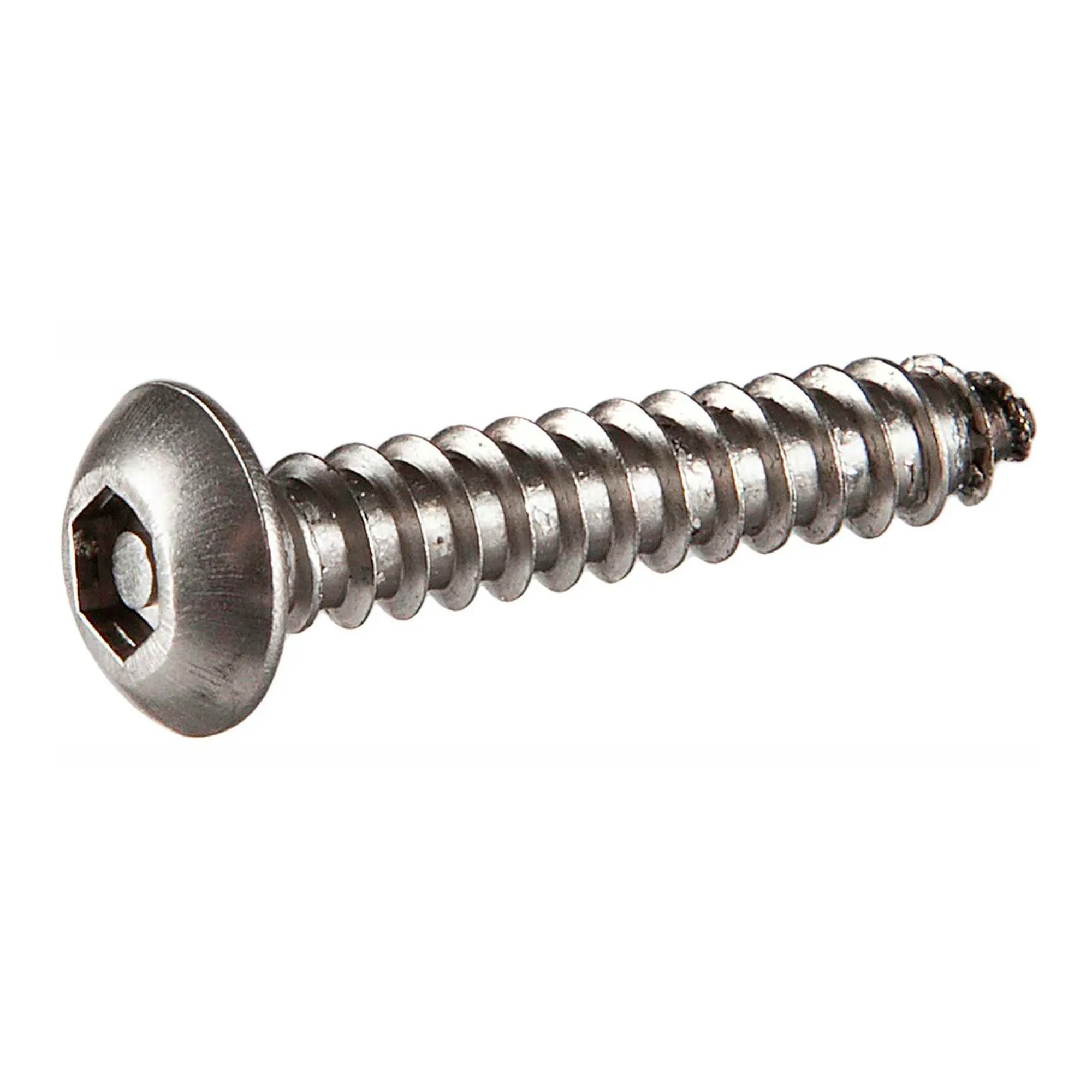 #10AB x 1 in. Security Sheet Metal Screws, Button Socket Head, 18-8 Stainless Steel, 100-Pack