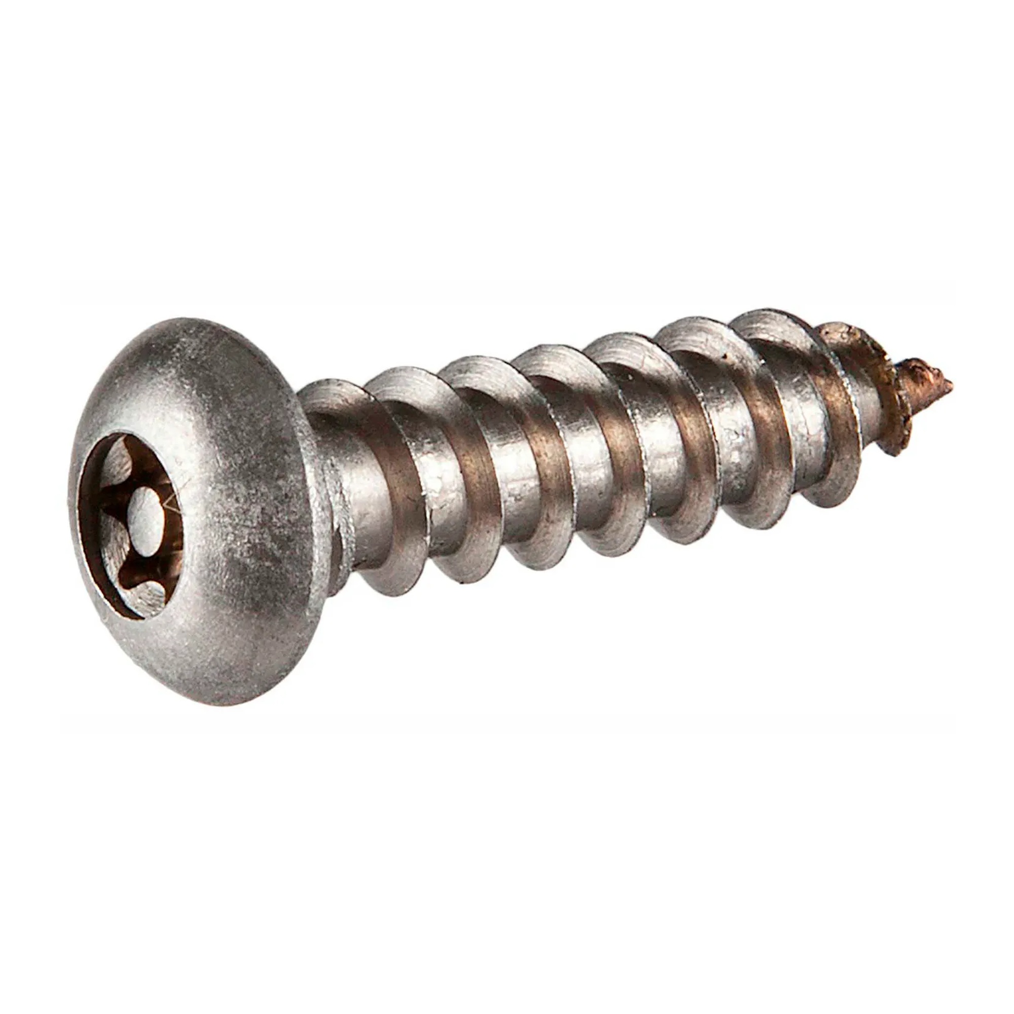 #12AB x 3 in. Security Sheet Metal Screws with Button Pin-Torx Head, 18-8 Stainless Steel, 100-Pack