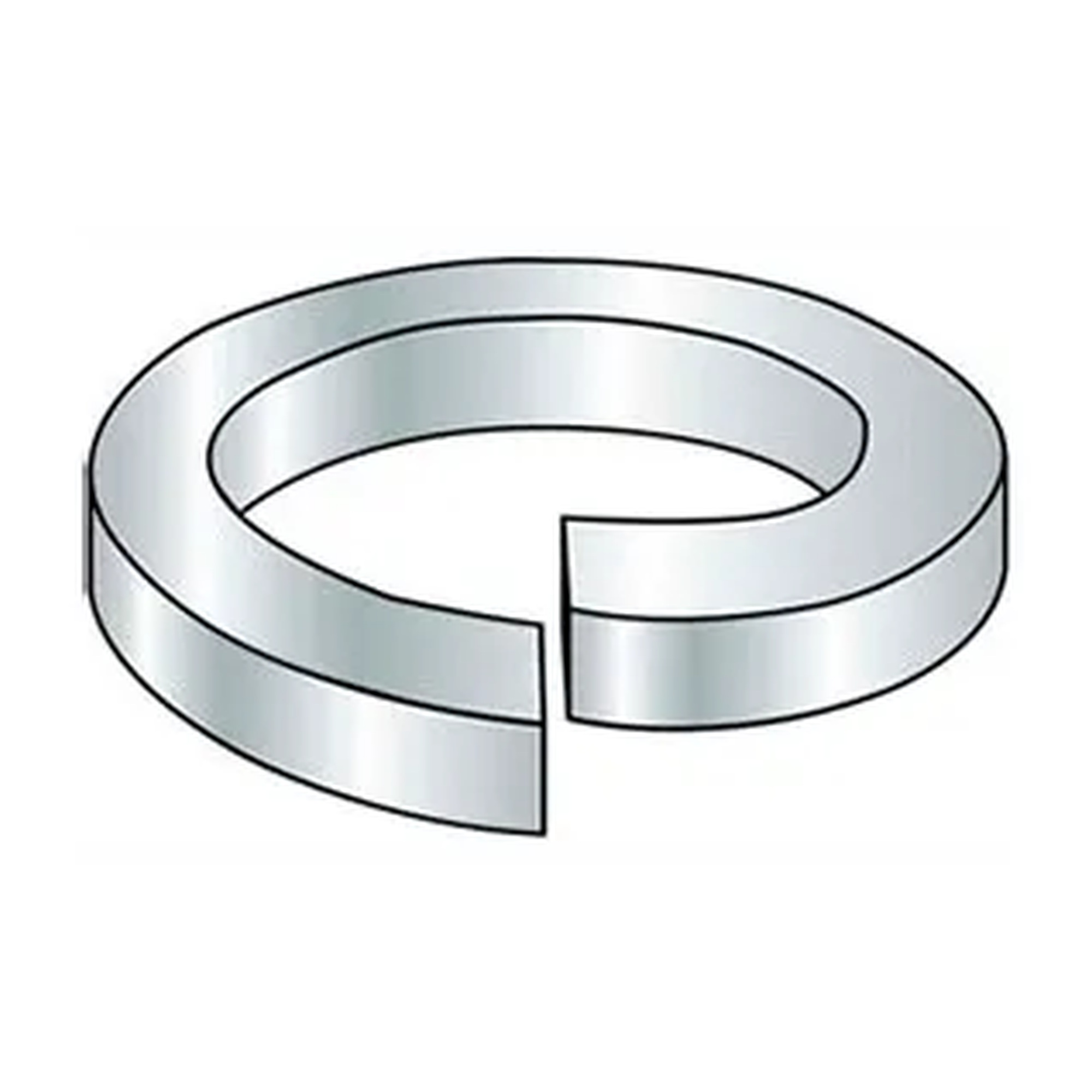 M8 Steel Split Lock Washers, Clear Zinc, 100-Pack