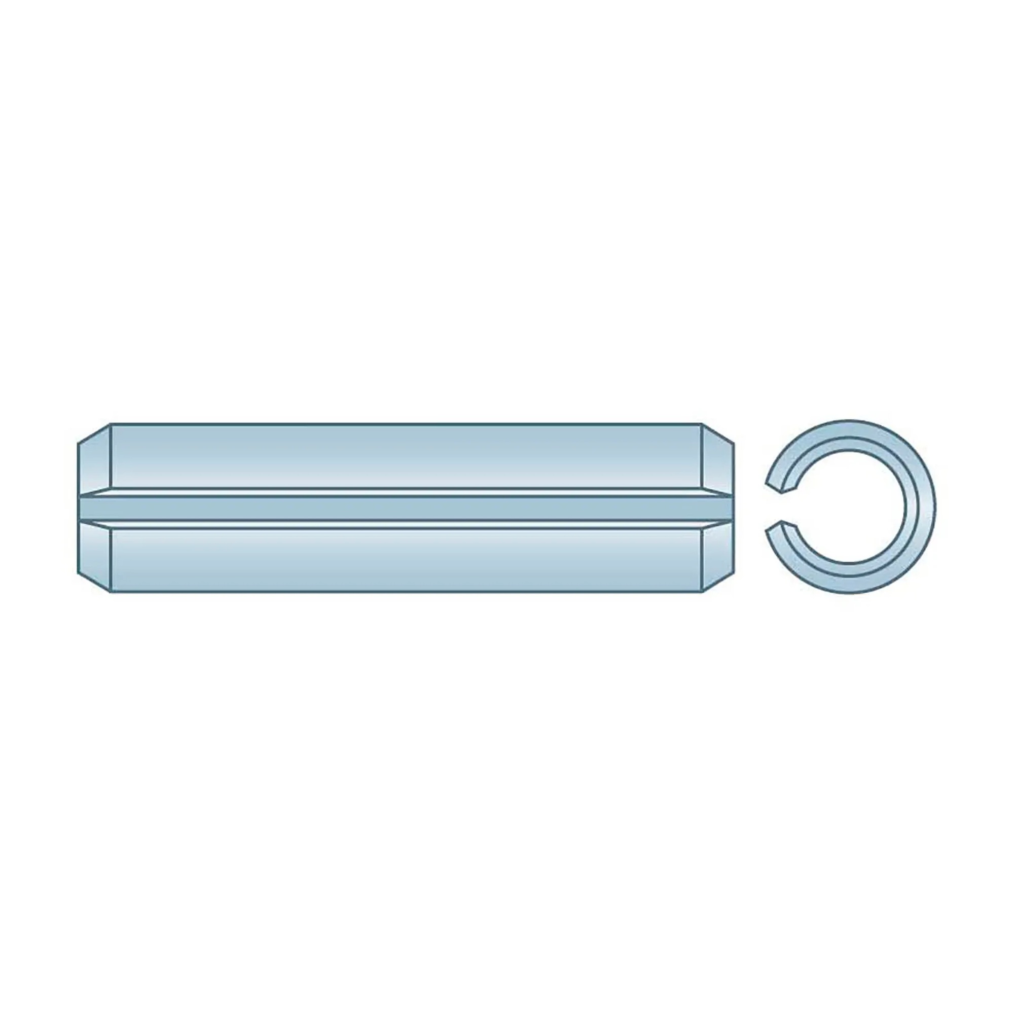 1/4 in. x 1-3/8 in. Spring Pin, High Carbon Steel, Clear Zinc