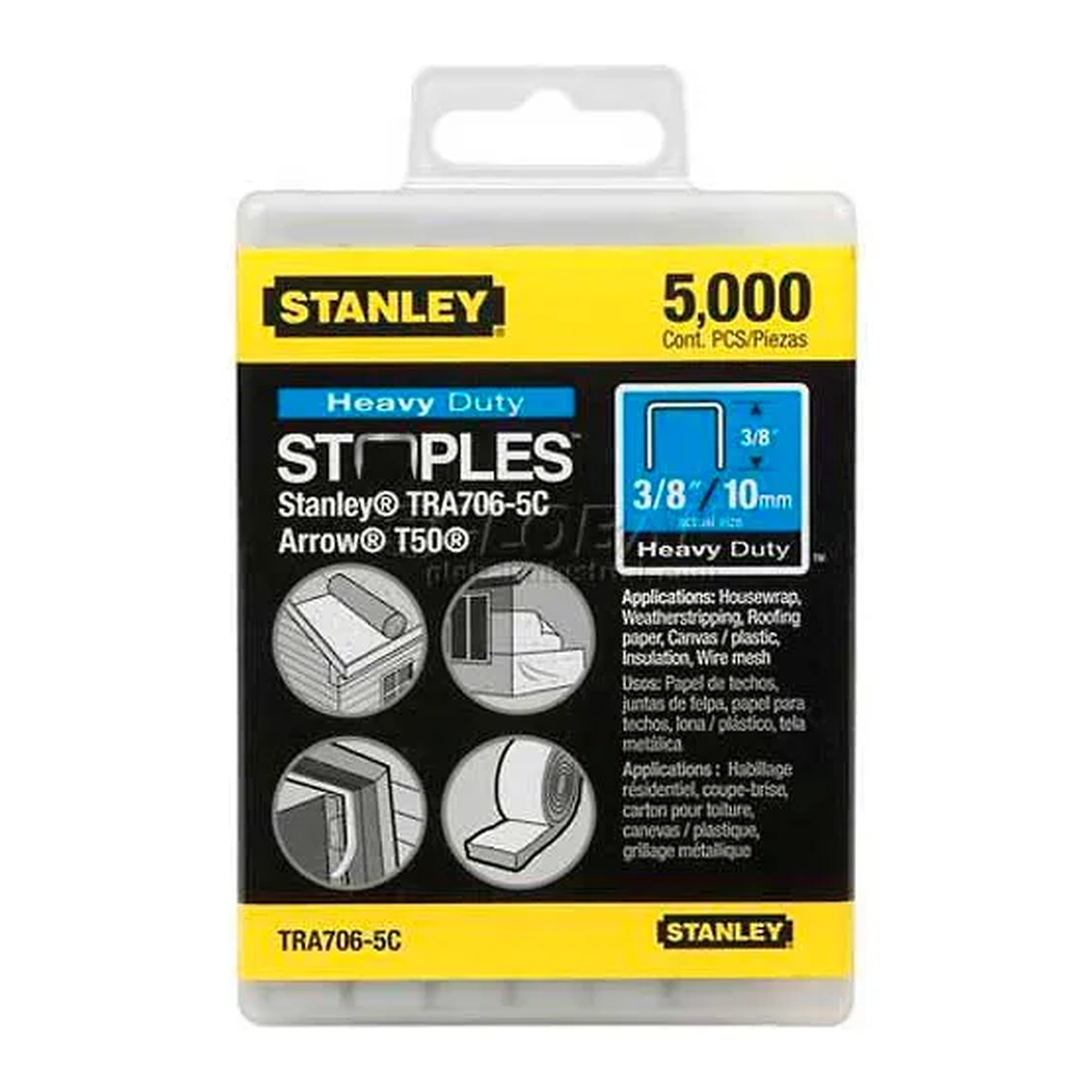 Heavy-Duty Narrow Crown Staples, 3/8 in., 5,000-Pack