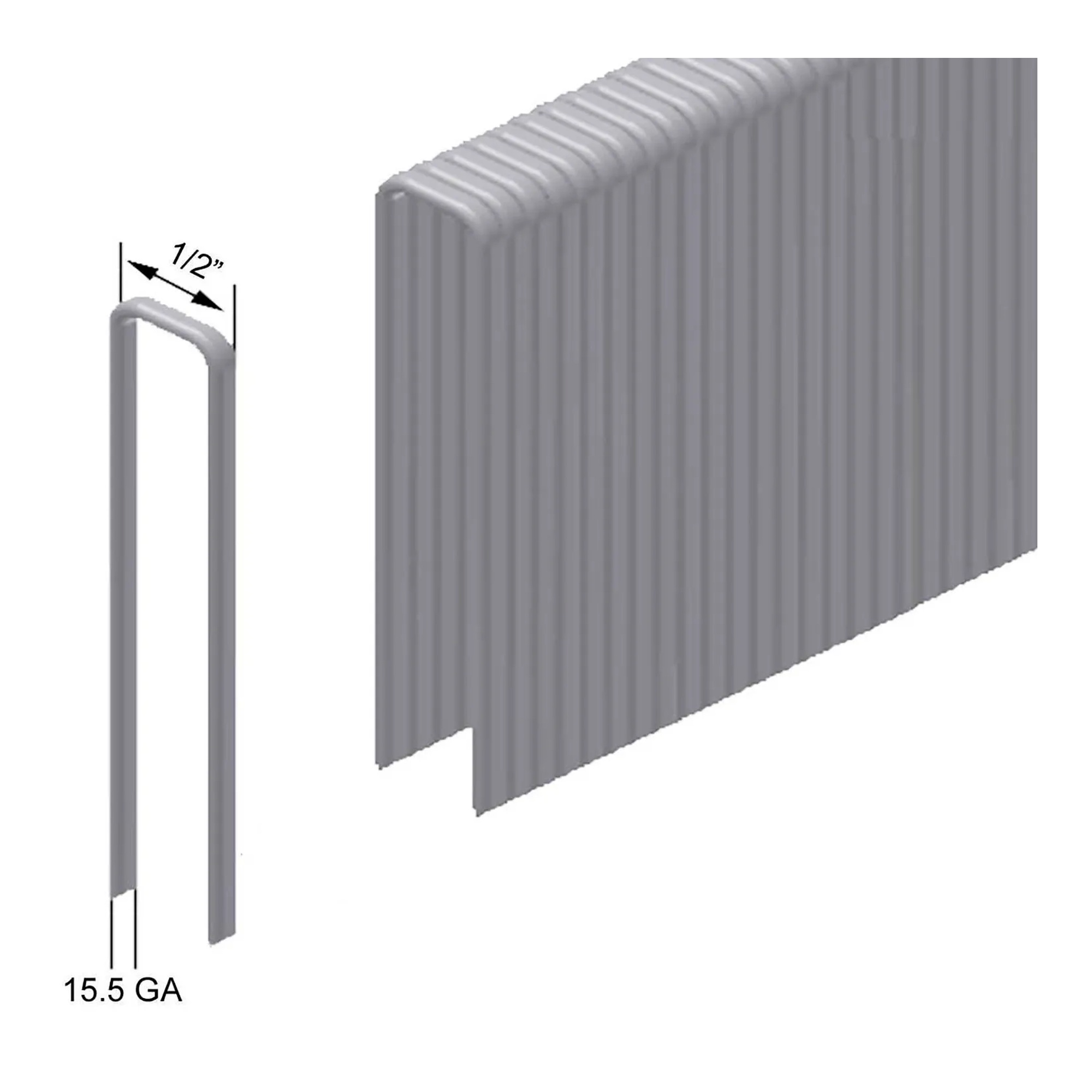 15.5 Gauge 1/2 in. Crown 2 in. Galvanized Steel Flooring Staples, 5,000-Pack