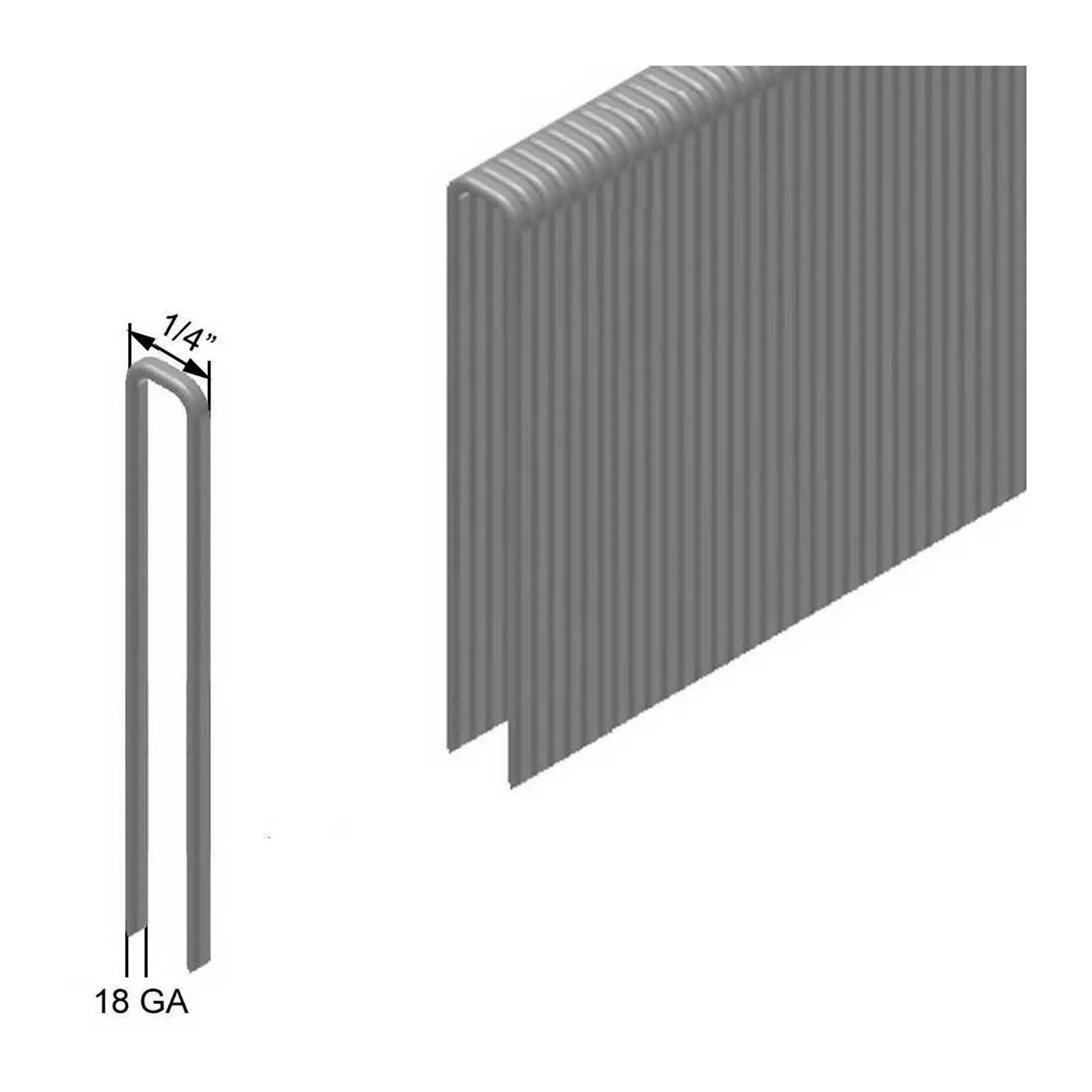 18 Gauge 1/4-Inch Narrow Crown Galvanized Steel Staples, 1-Inch Leg, 5,000-Pack