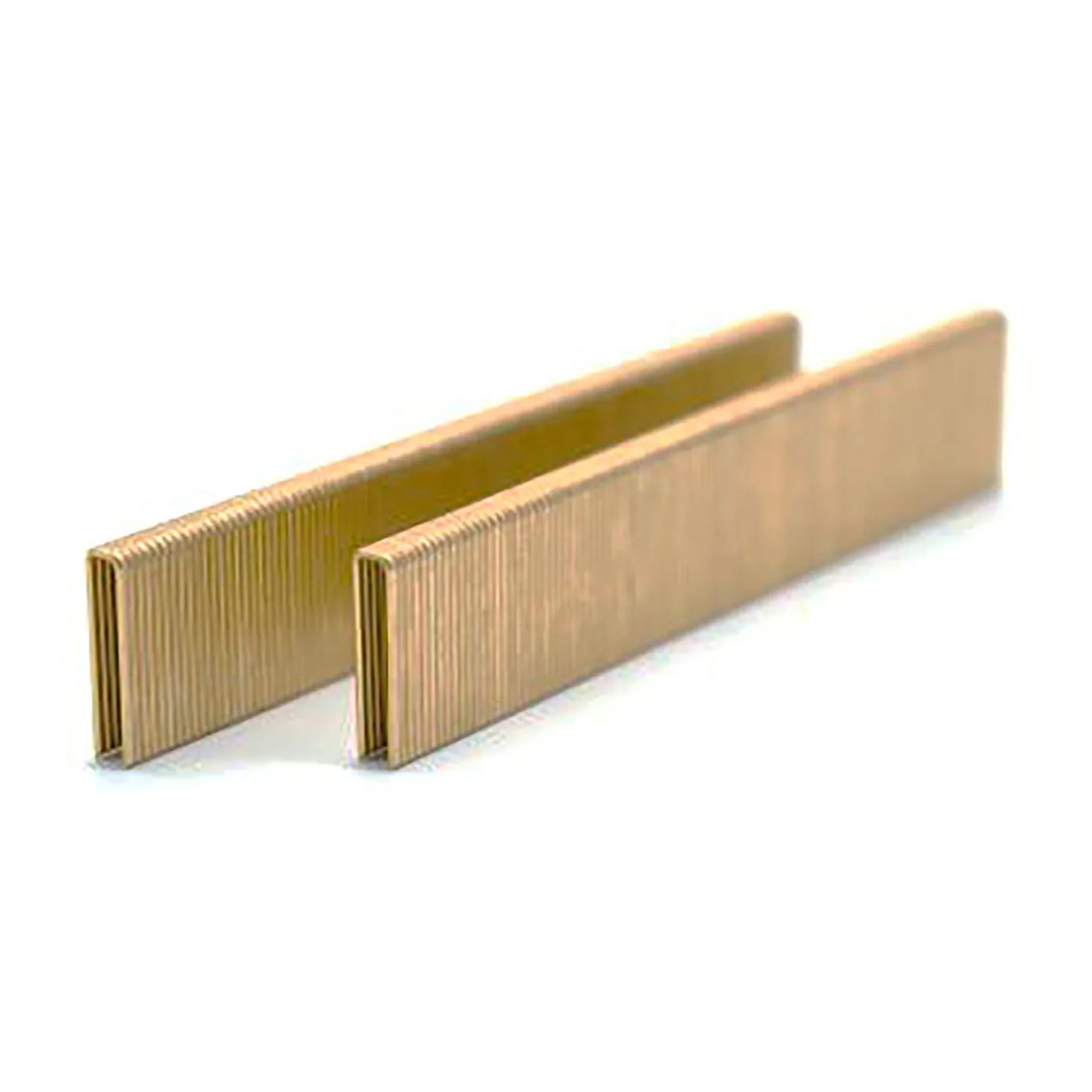 18 gauge galvanized steel narrow crown staples with 1/4-inch crown and 1-inch leg length