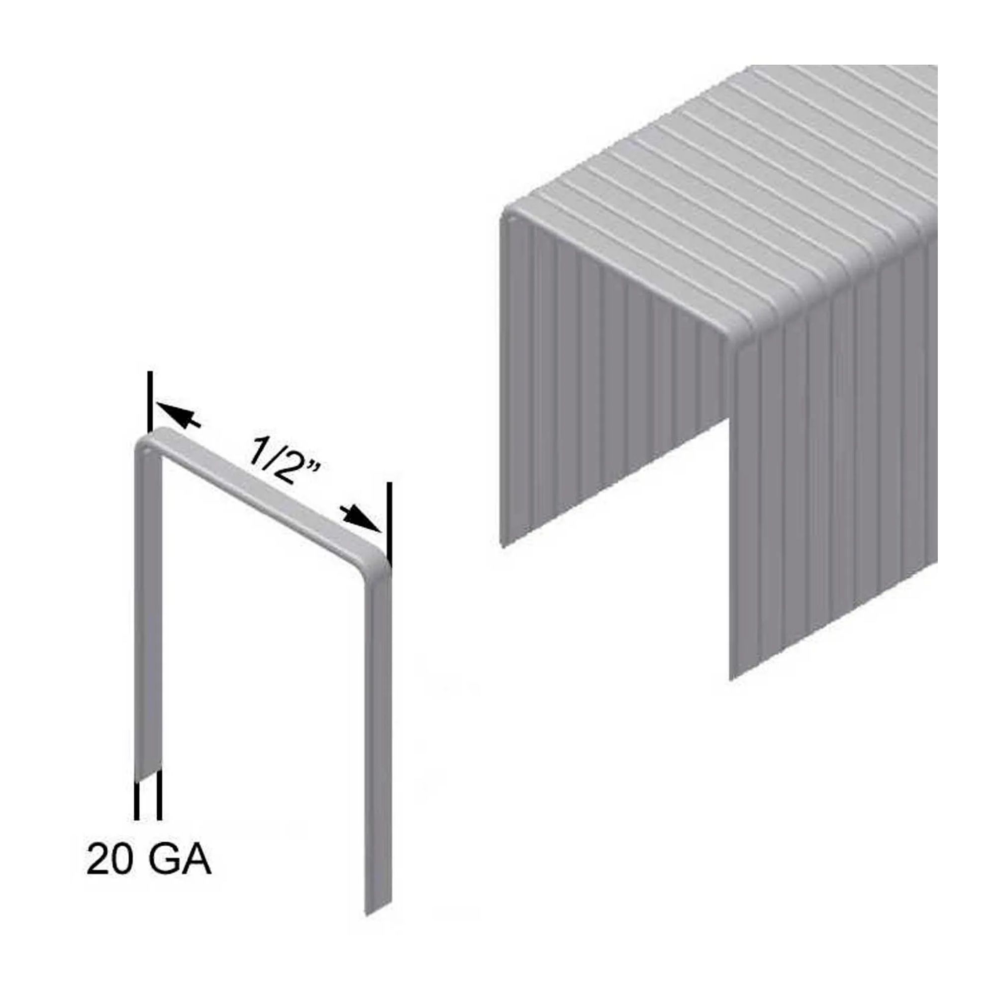 20-Gauge Fine Wire Staples, 1/2 in. Crown x 3/8 in. Leg, 5,000-Pack