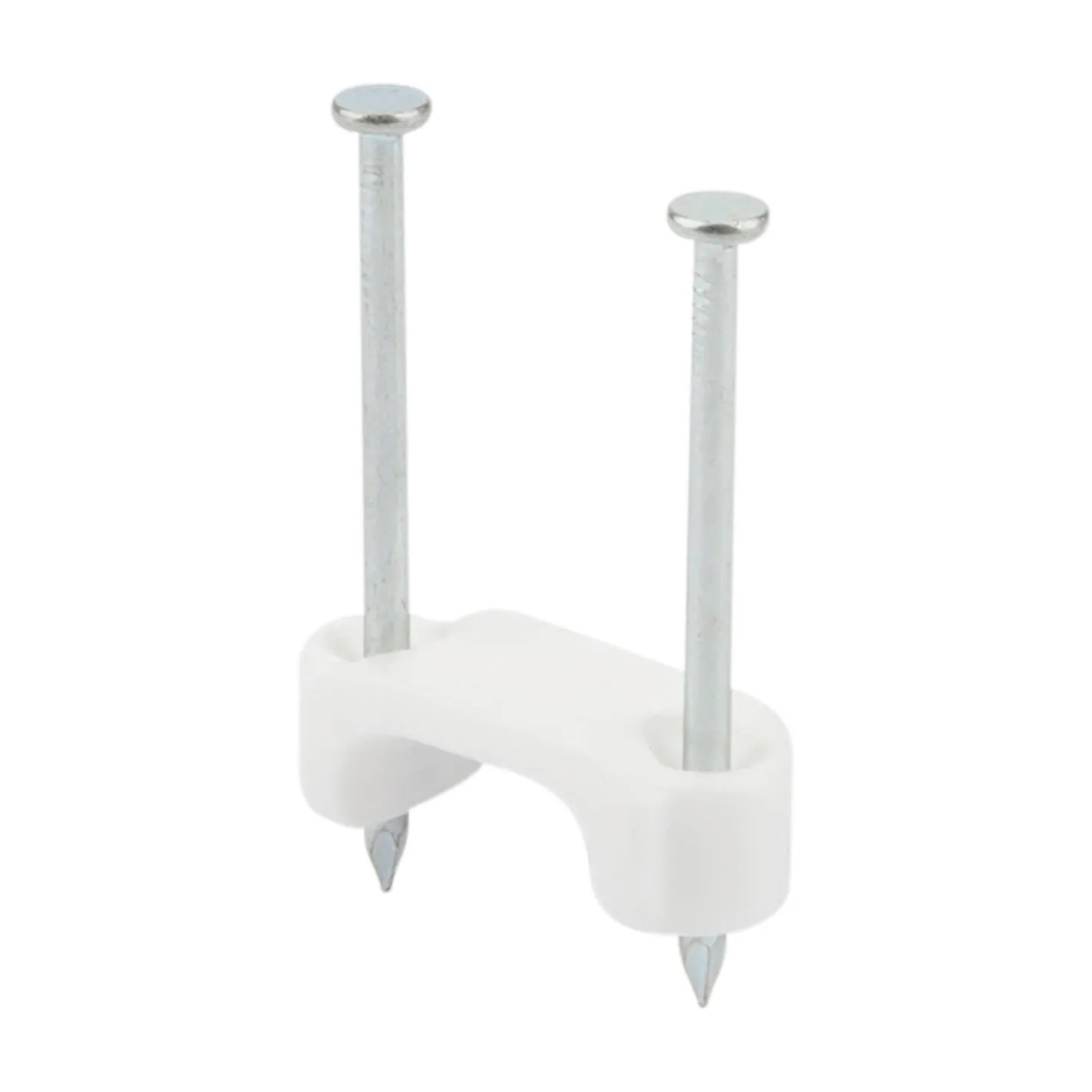 1/2 in. 2-Conductor Plastic Insulated Cable Staples, White, 100-Pack