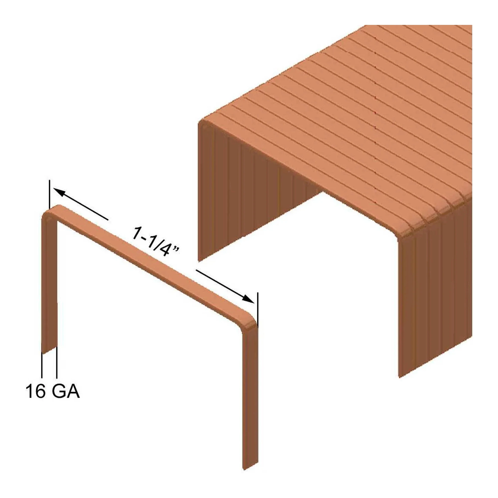 16 Gauge Carton Closing Staples, 1-1/4 in. Crown x 5/8 in. Length, 10,000-Pack