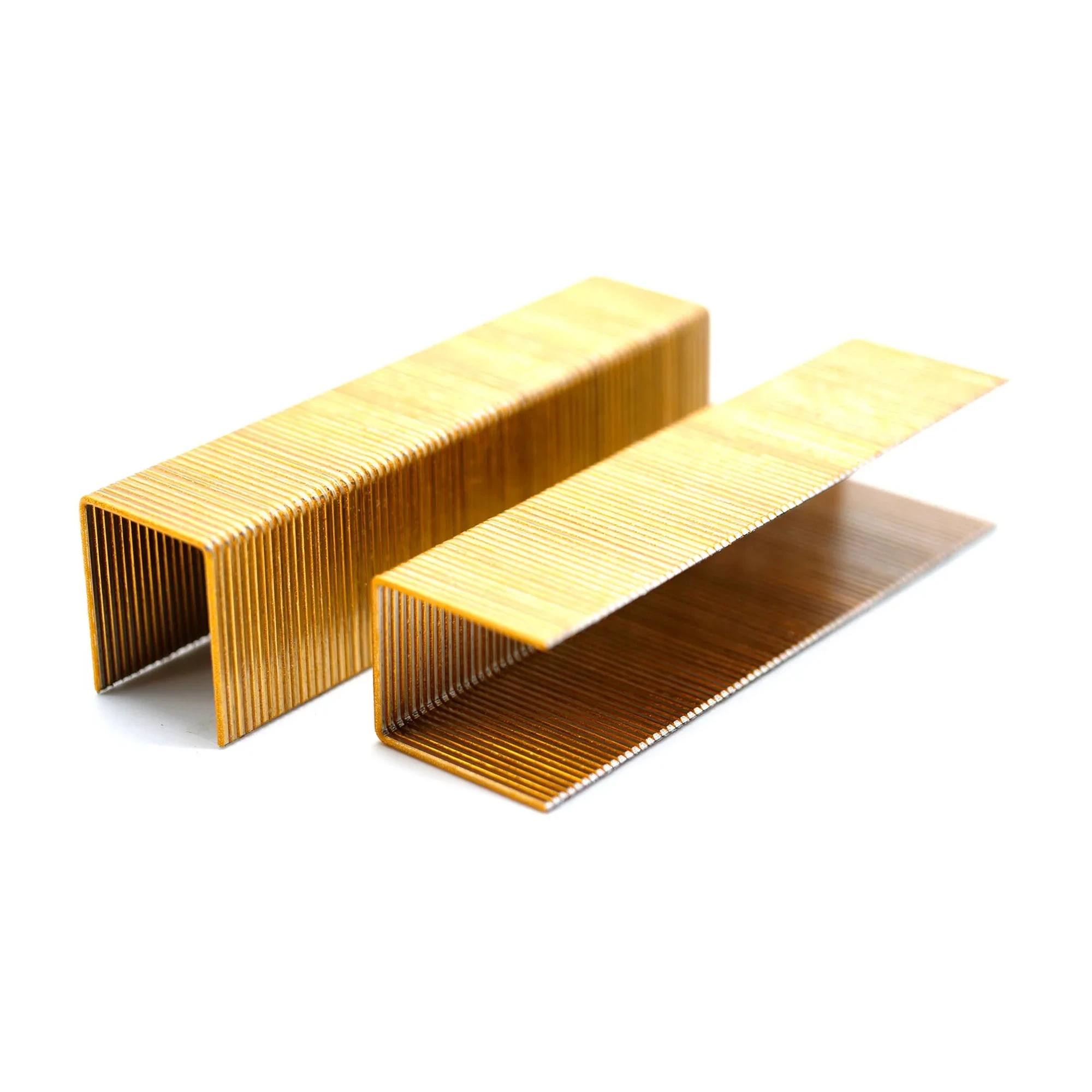 Box of 16 gauge galvanized steel wide crown staples with 1-inch crown and 1-1/4-inch leg length