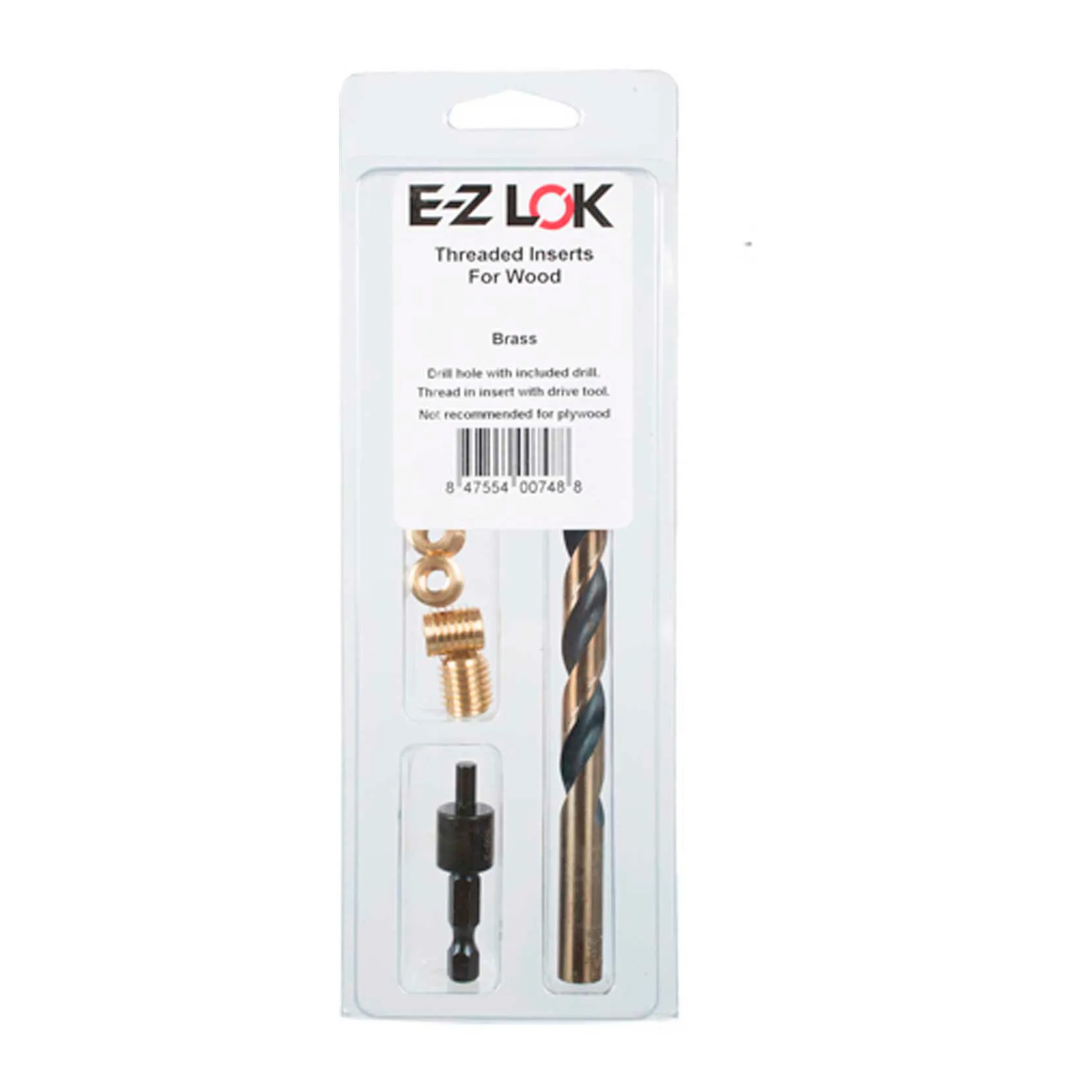 Brass 10-24 Threaded Insert Installation Kit for Hard Wood