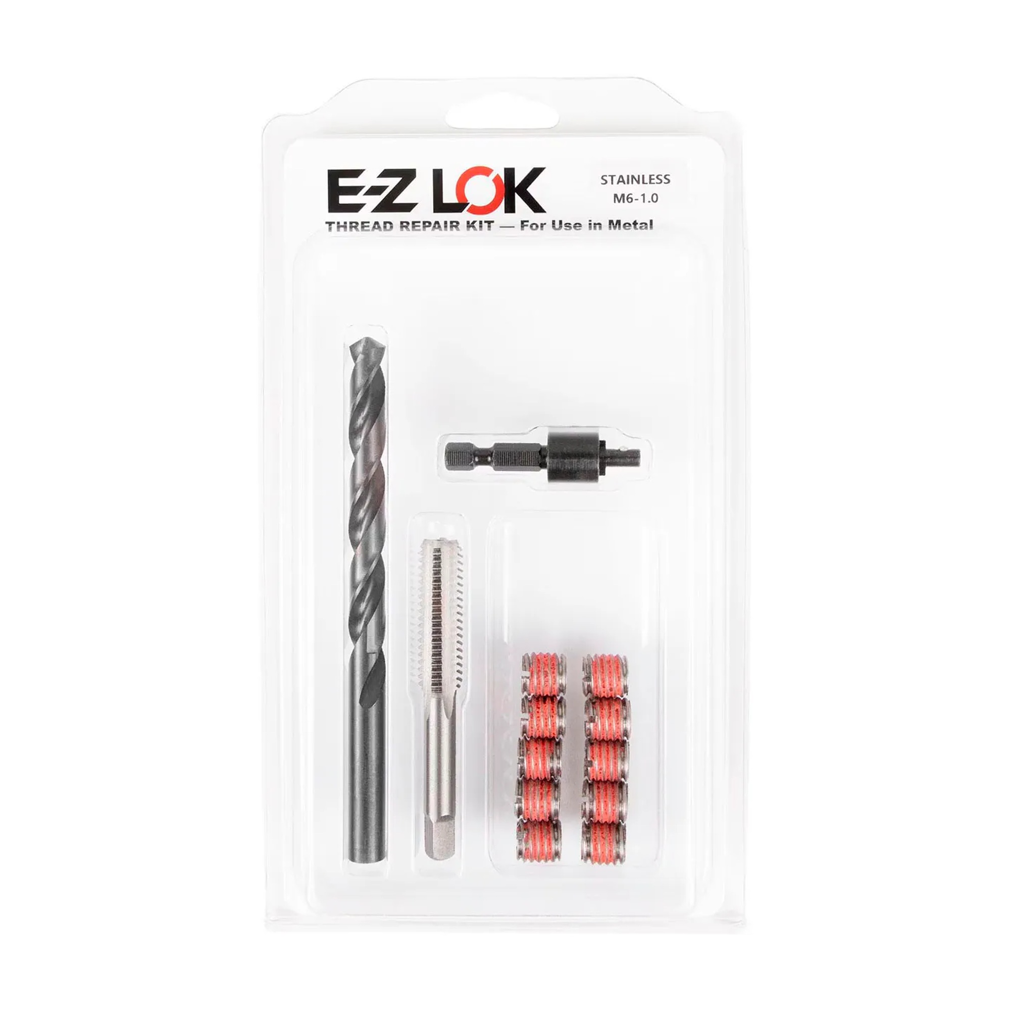 Stainless Steel Standard-Wall Thread Repair Insert Kit, M6-1.0 x M10-1.5