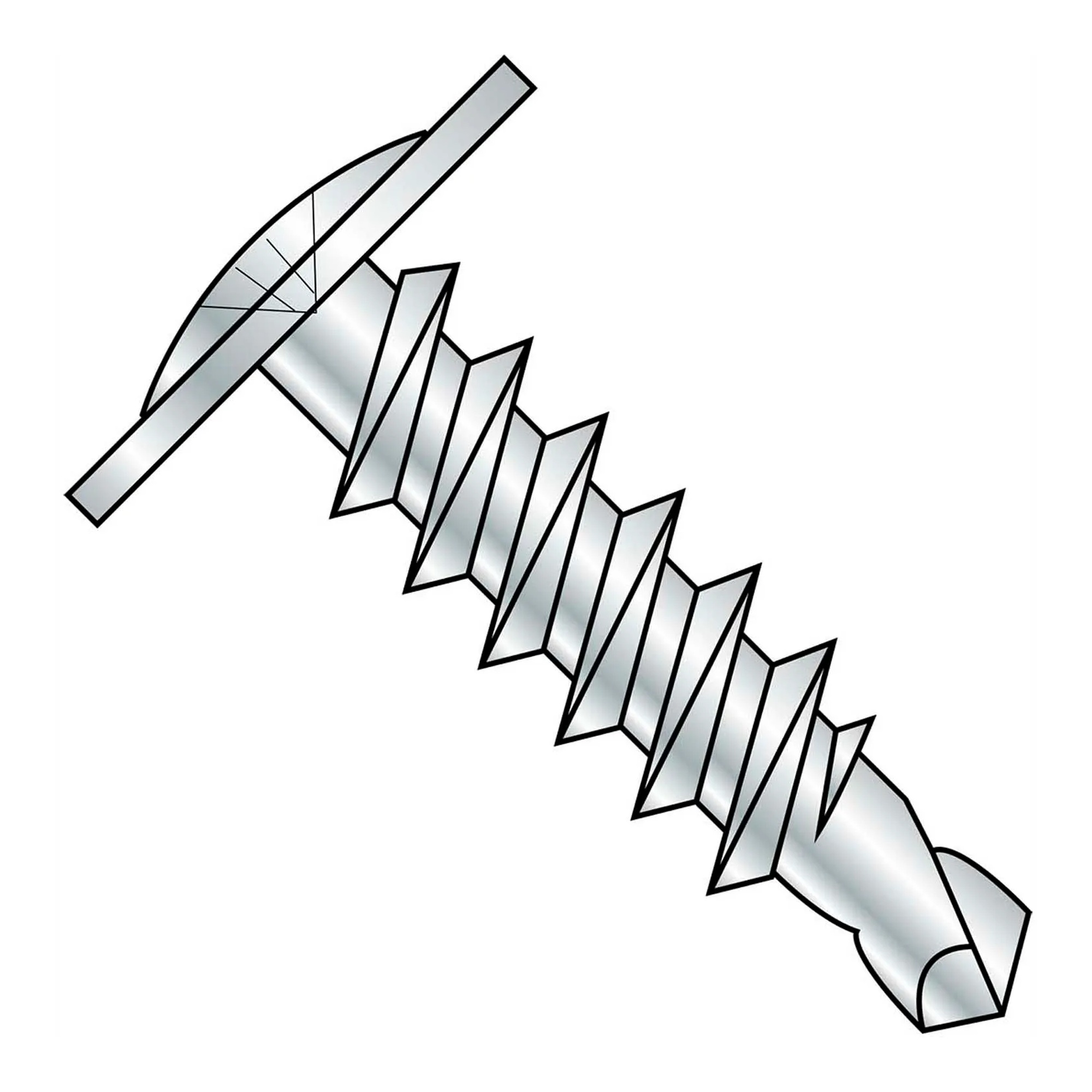 #12 x 2 in. Phillips Modified Truss Head Self-Drilling Screws, Full Thread, Pack of 1,000