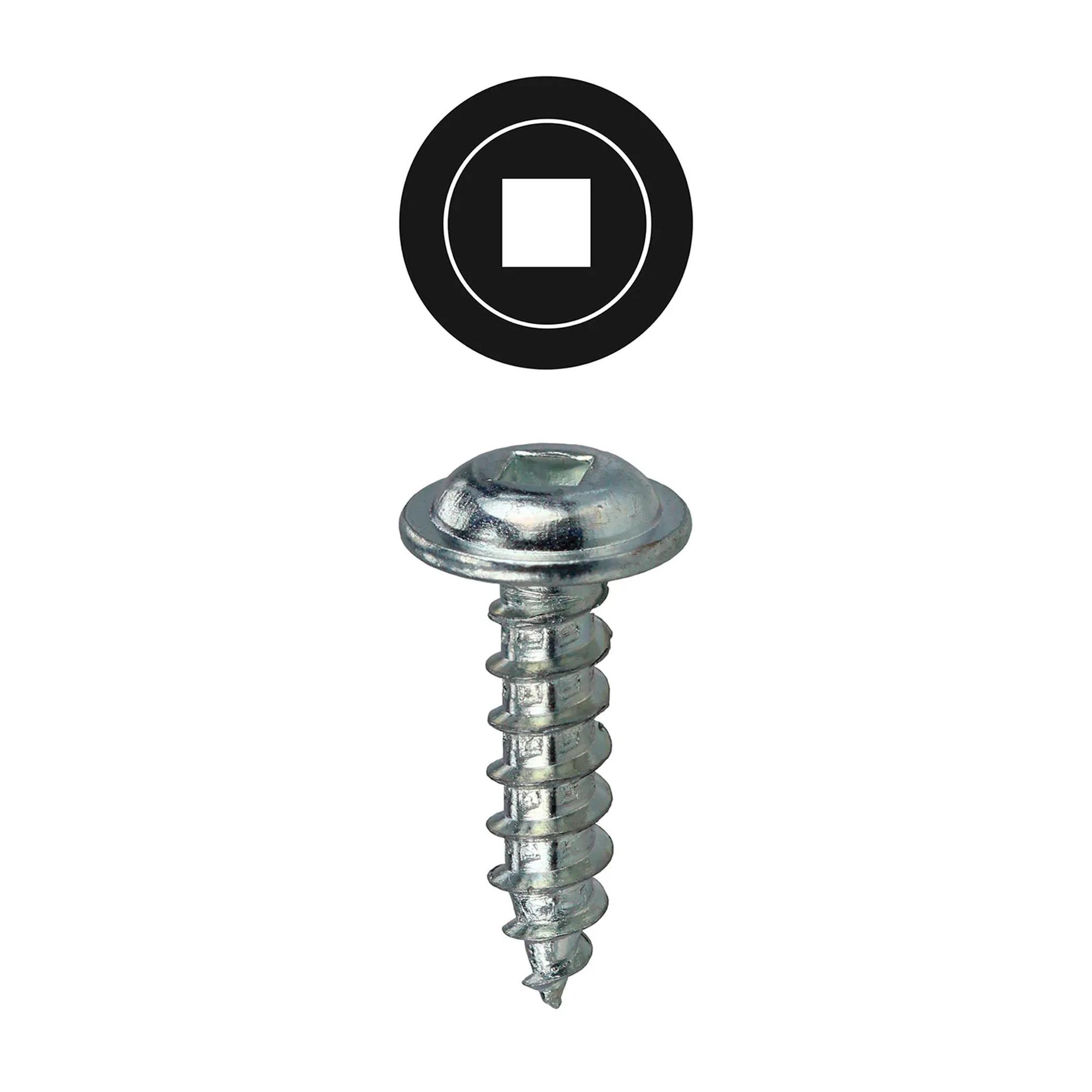 #10 x 1-1/2 in. Square-Drive Wafer Head Metal-Piercing Screws, 100 Pack