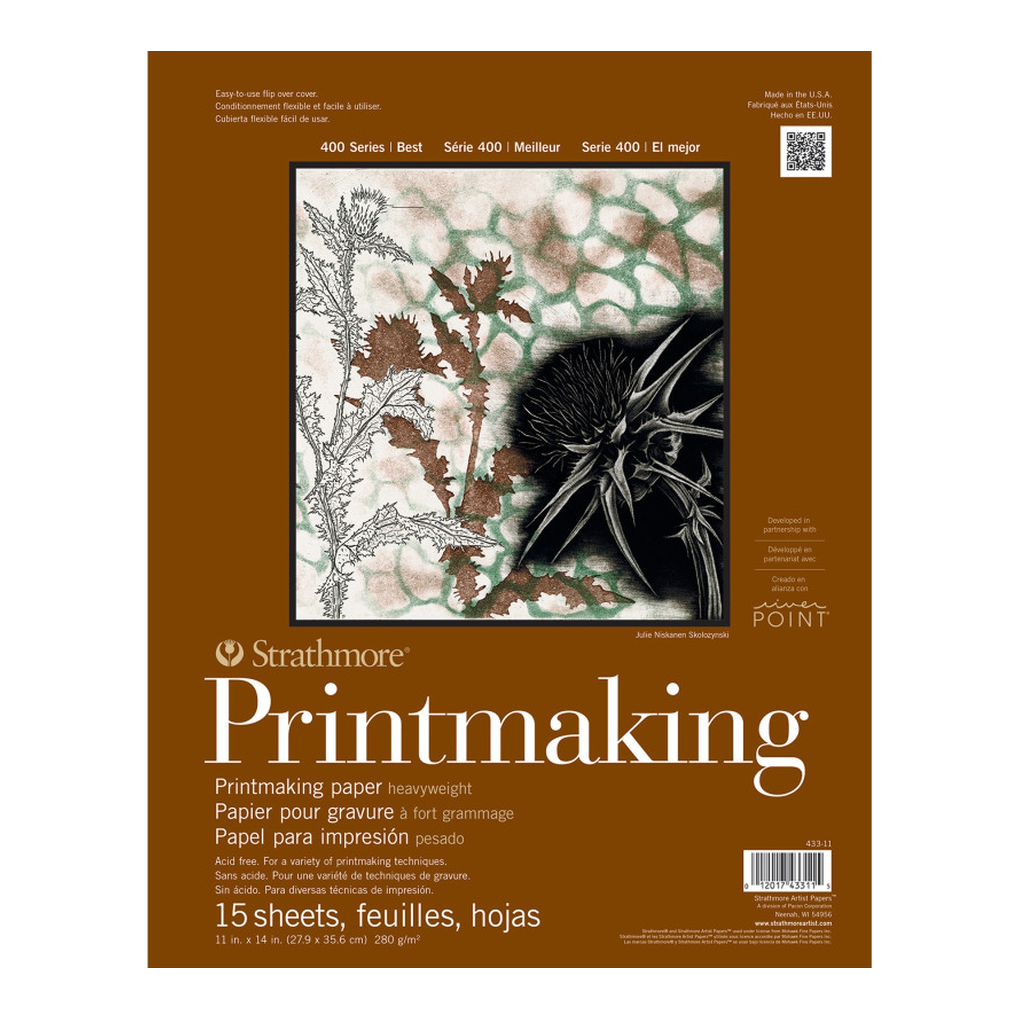 Heavyweight Printmaking Paper Pad, 11 x 14 Inches, 15 Sheets