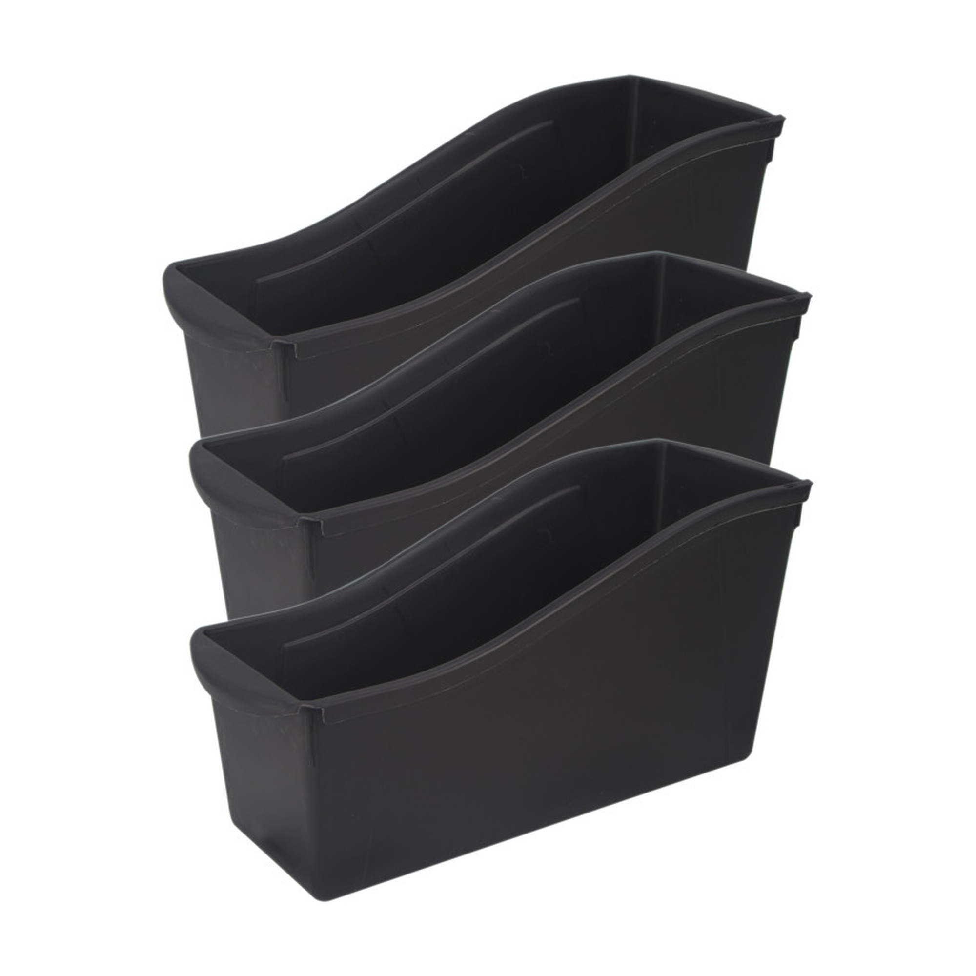 Large Book Bins, Black, Pack of 3