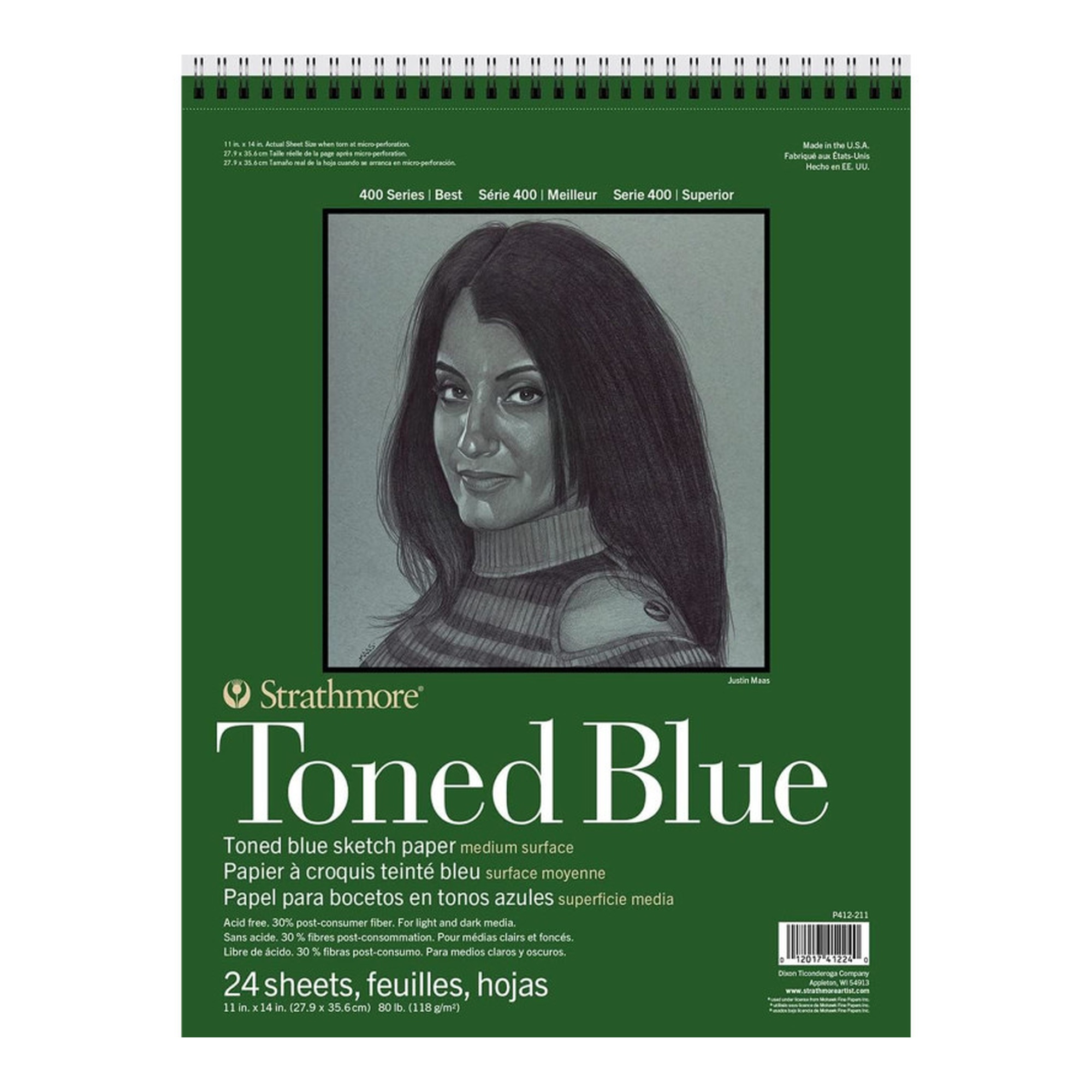 Toned Blue Recycled Sketch Pad, 11 x 14 in., 24 Sheets
