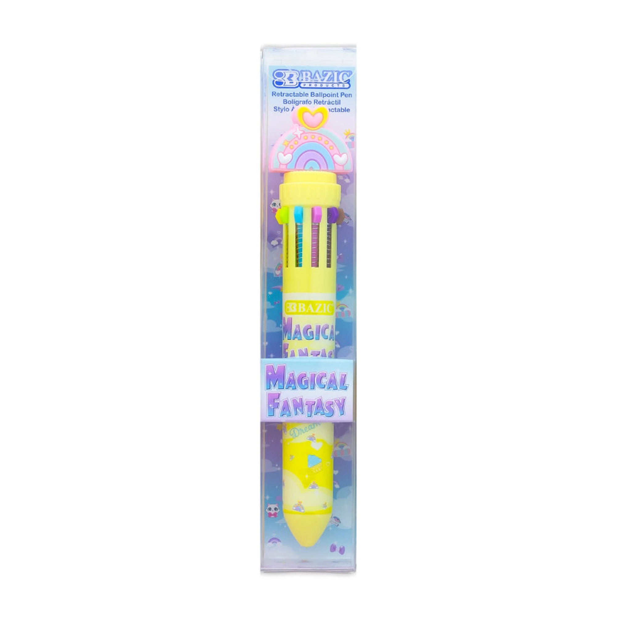 Fantasy 10-Color Retractable Pen, Assorted Designs