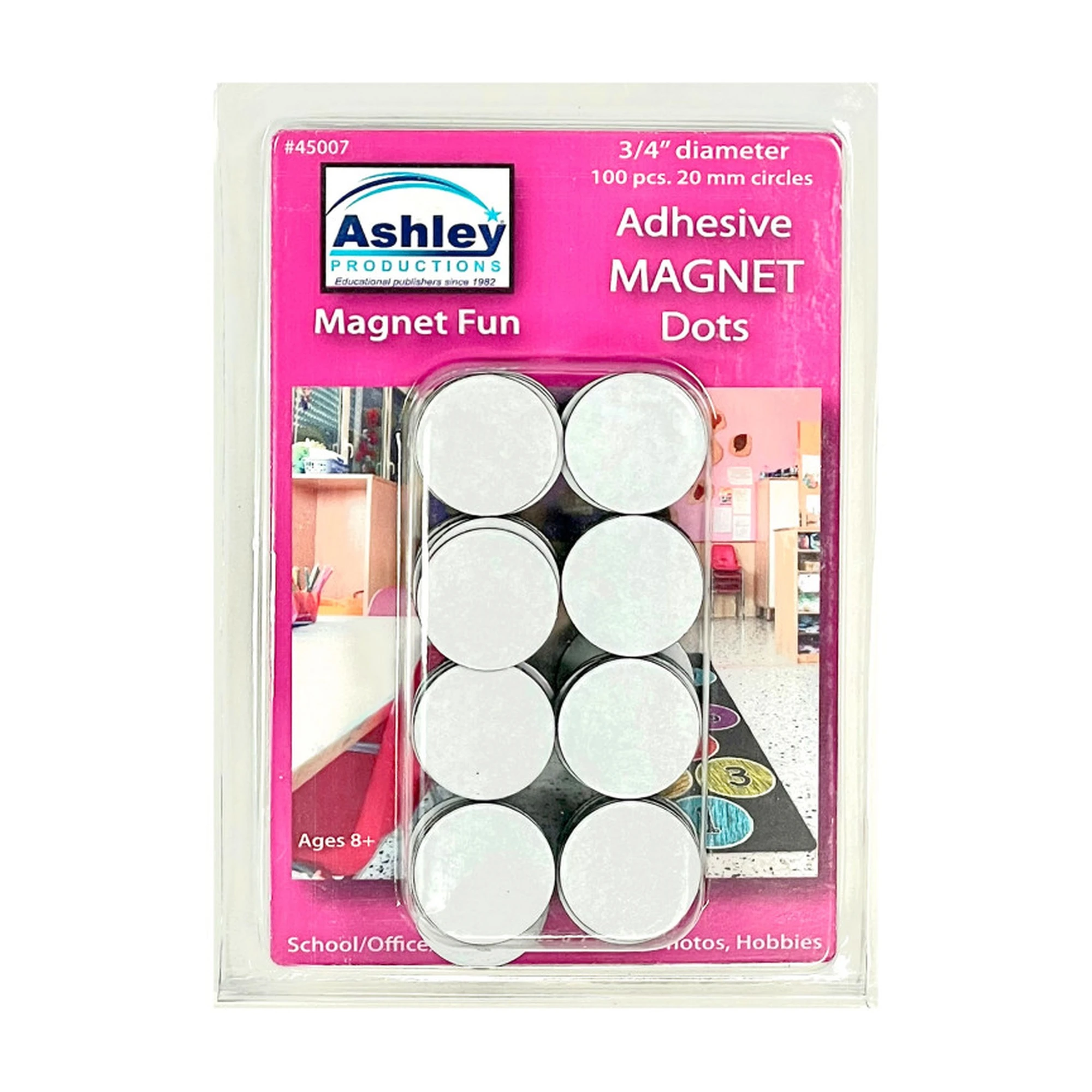 Peel-and-Stick Magnetic Dots, 3/4 in., Black, 100-Pack
