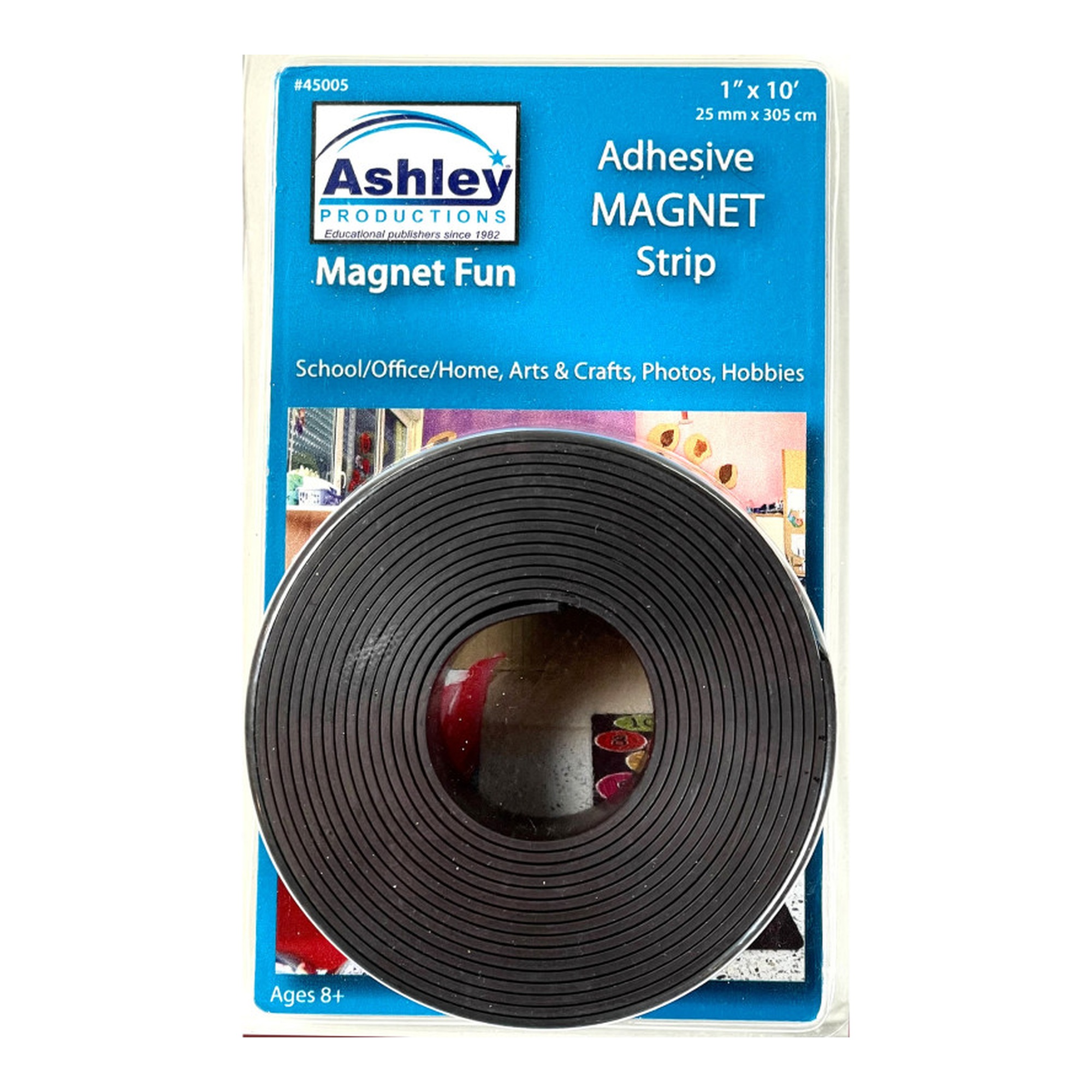 Cut-to-Fit Magnetic Adhesive Strip Roll, 1 in. x 10 ft.