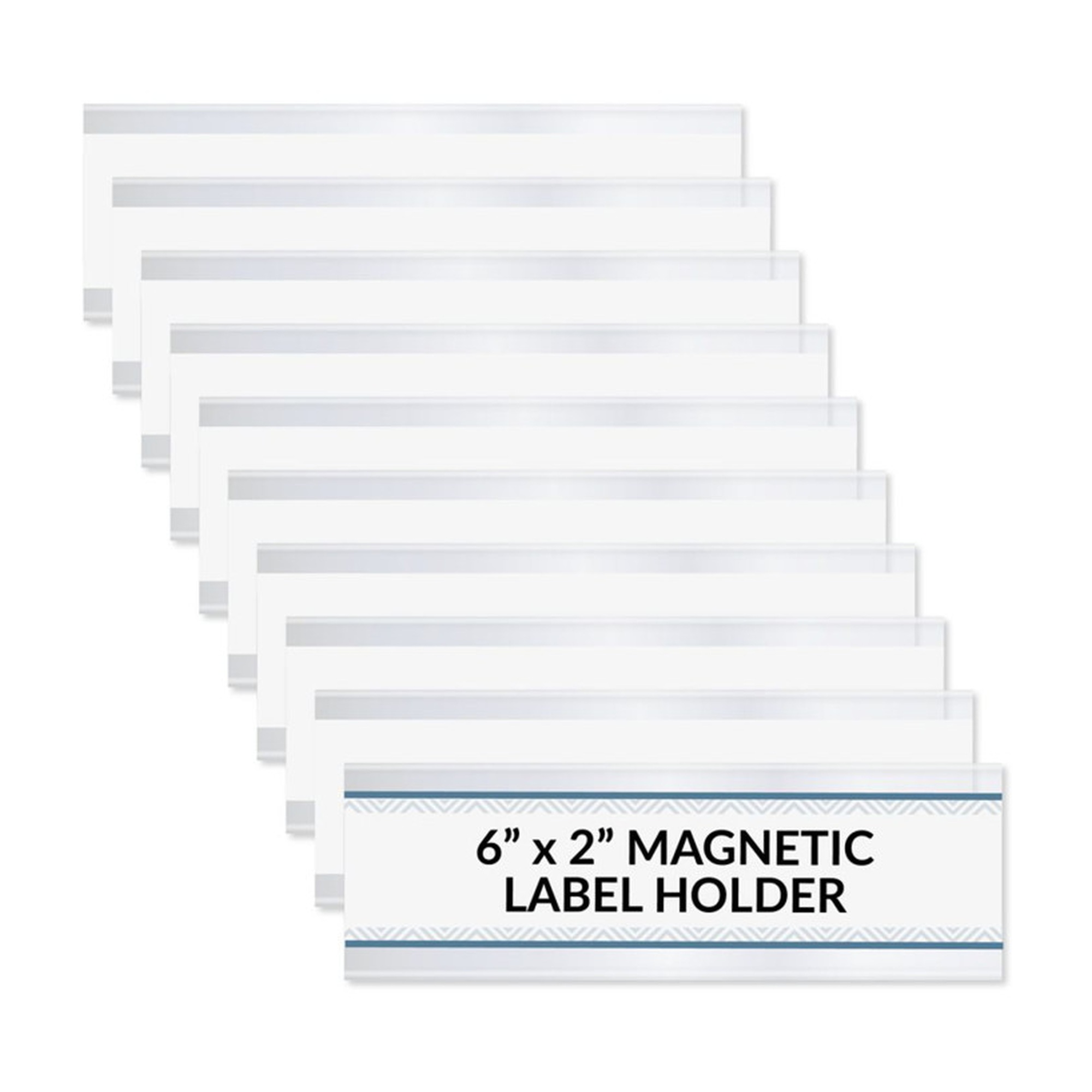 Clear Magnetic Shelf and Bin Label Holders, 10 Pack
