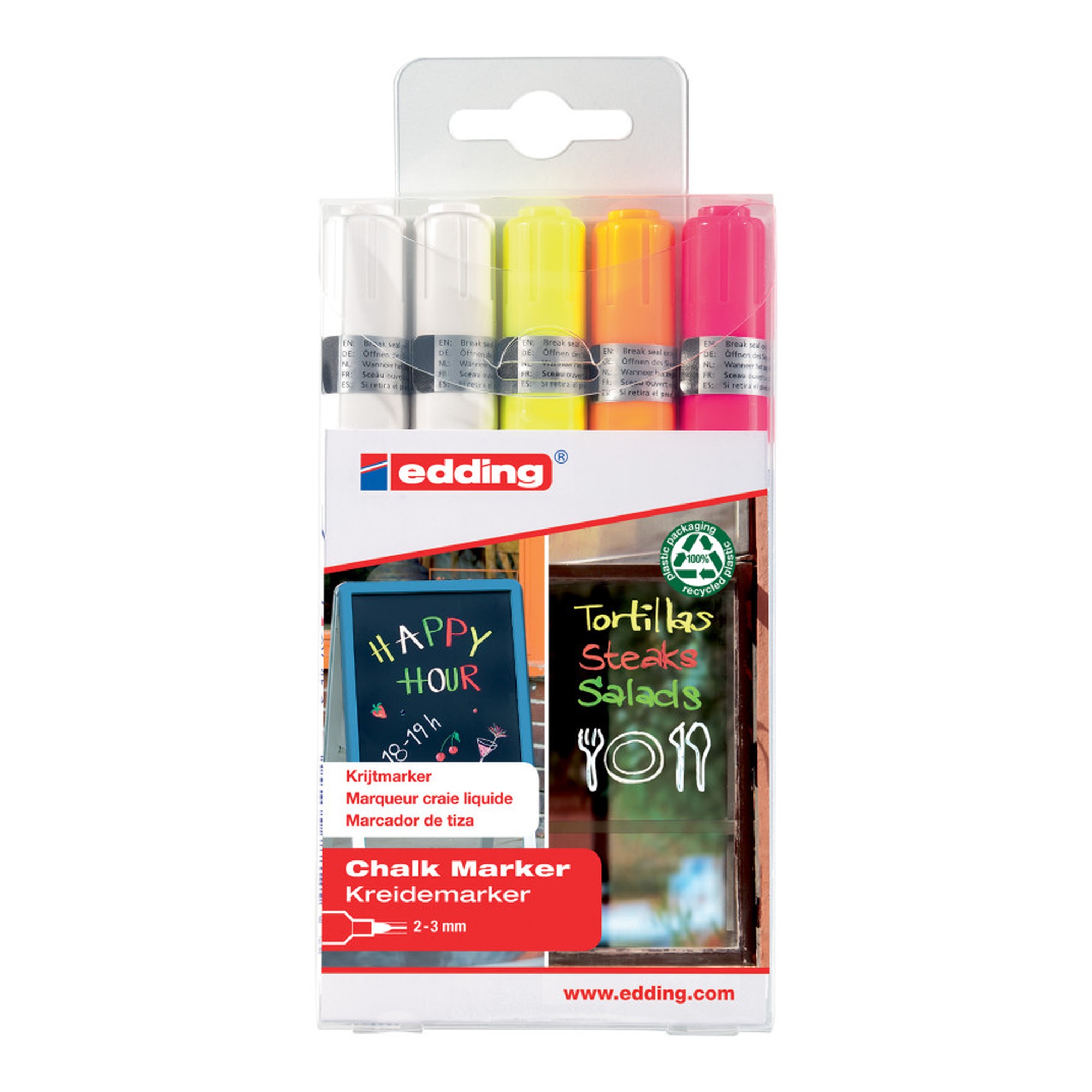 Liquid Chalk Markers, Assorted Colors, Set of 5