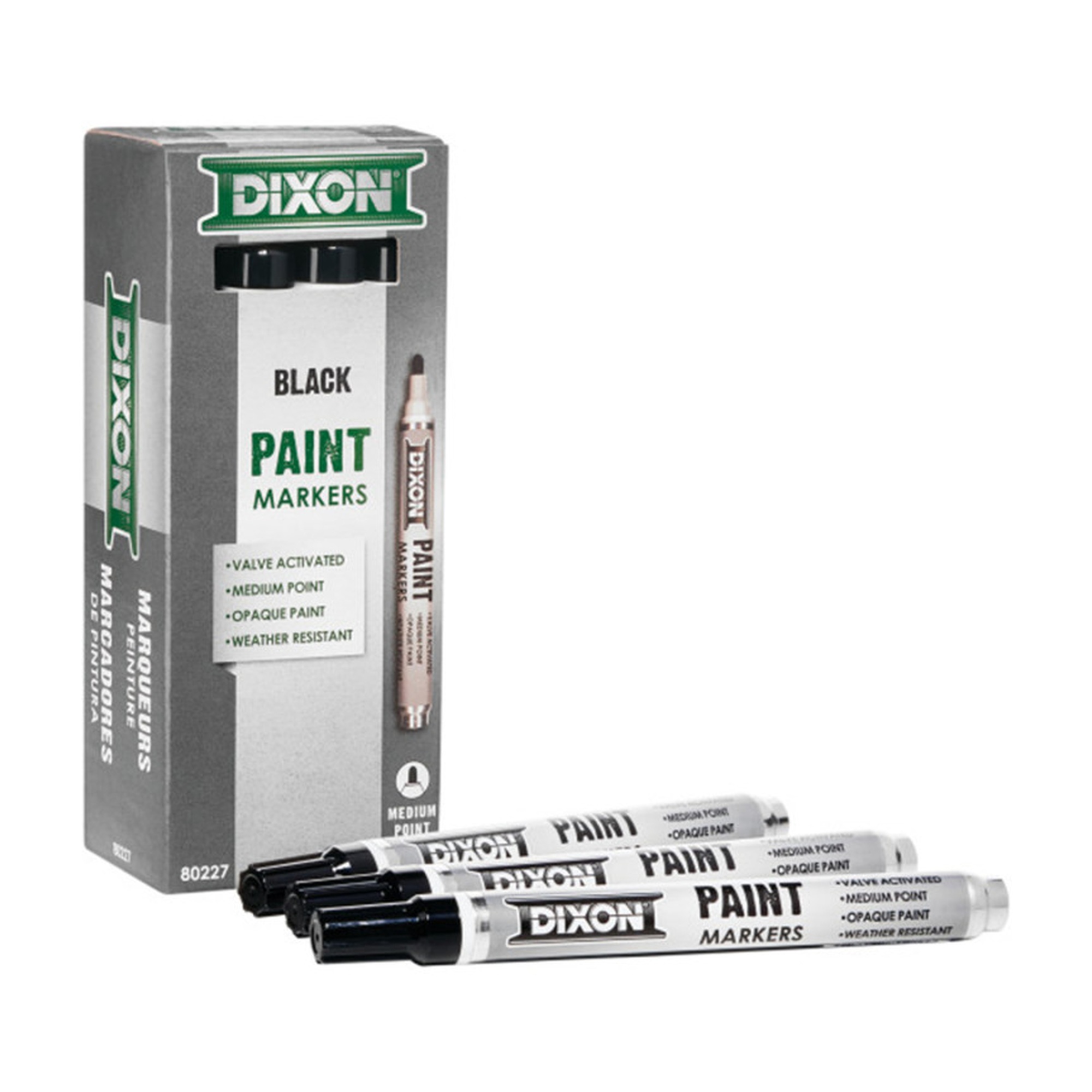 Medium-Tip Black Paint Markers, 12-Pack
