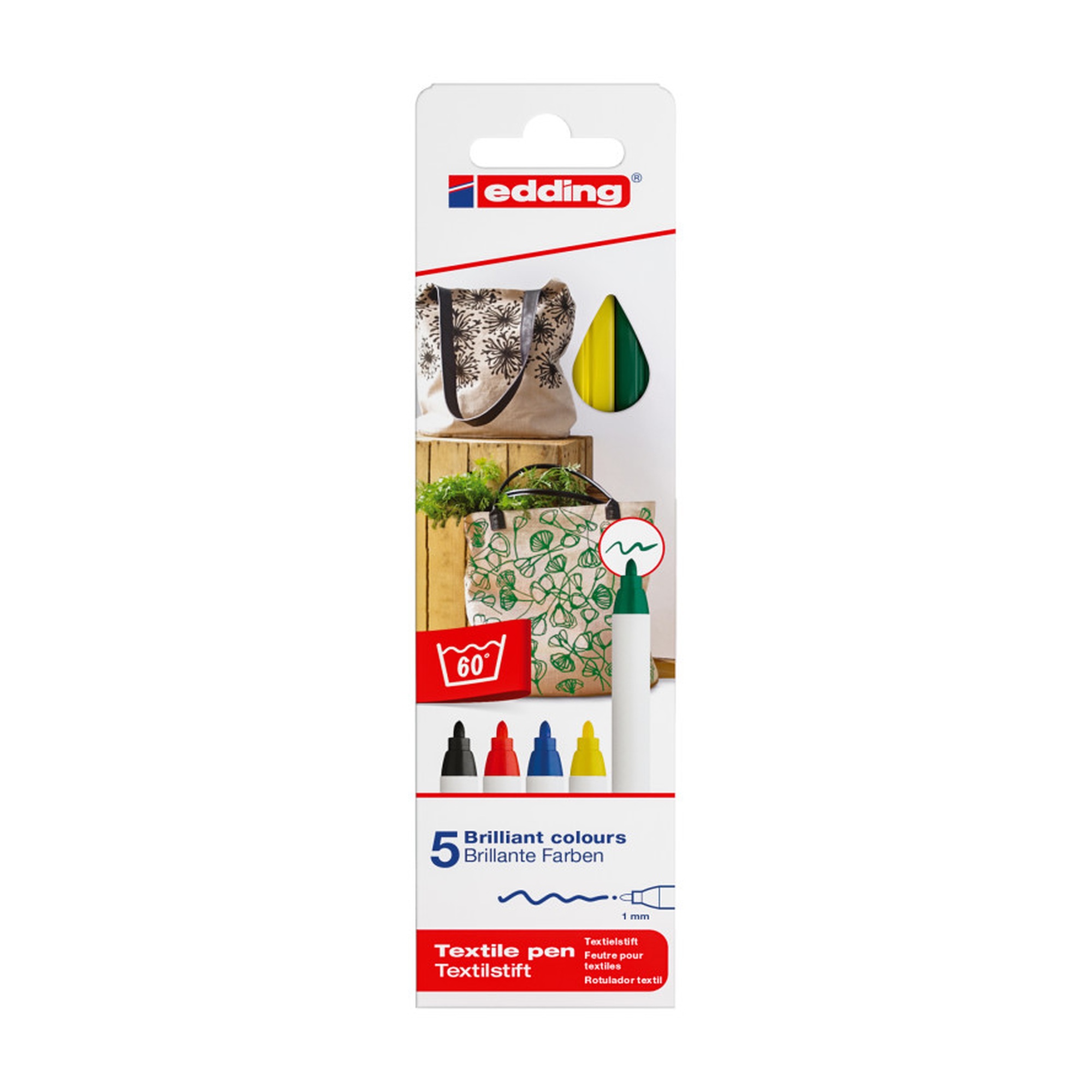 Basic Colors Fine-Tip Textile Pen Set