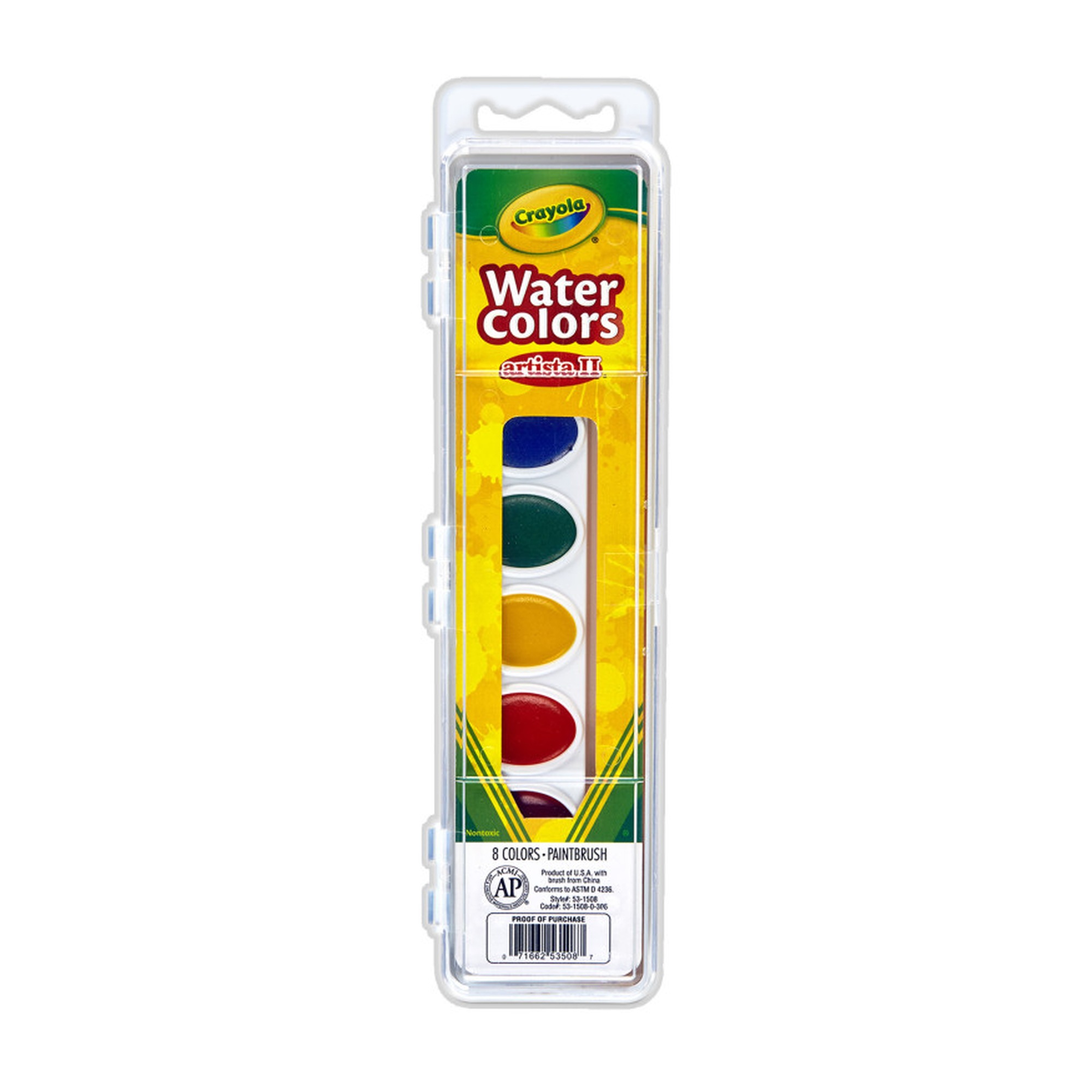 Artista II Watercolor Paint Set with Brush, 8 Colors