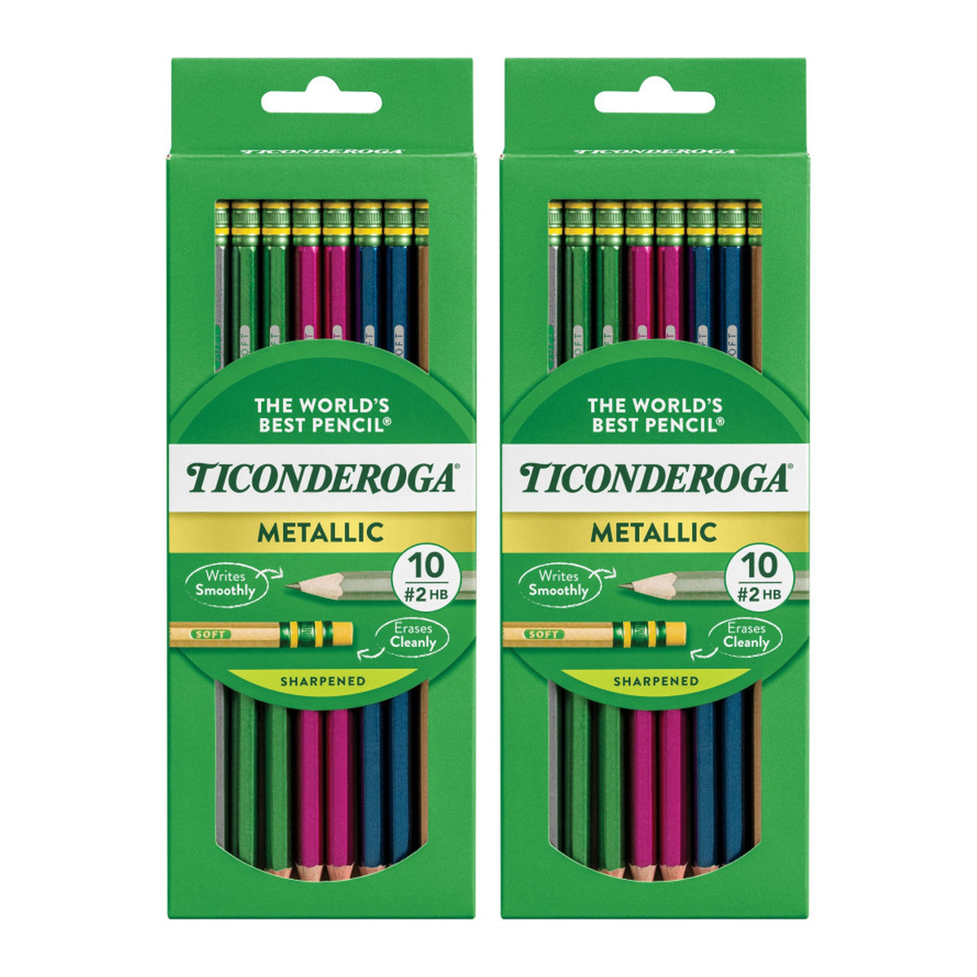Metallic No. 2 HB Pencils, 2 Packs of 10