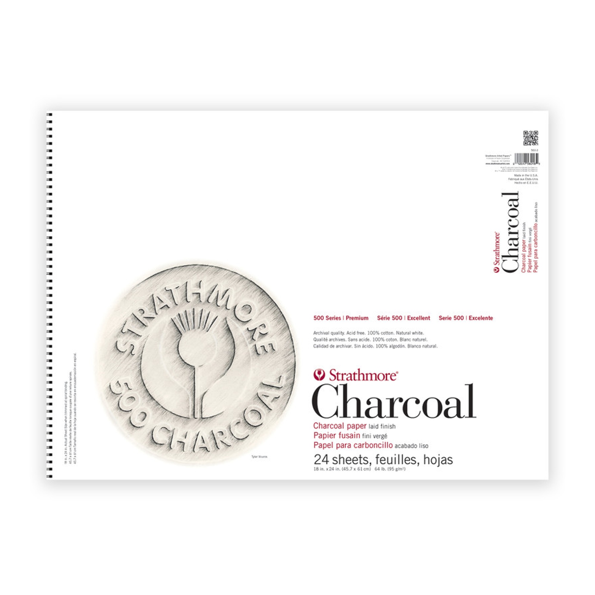 Professional Charcoal Paper Pad, 18 x 24 in., 24 Sheets
