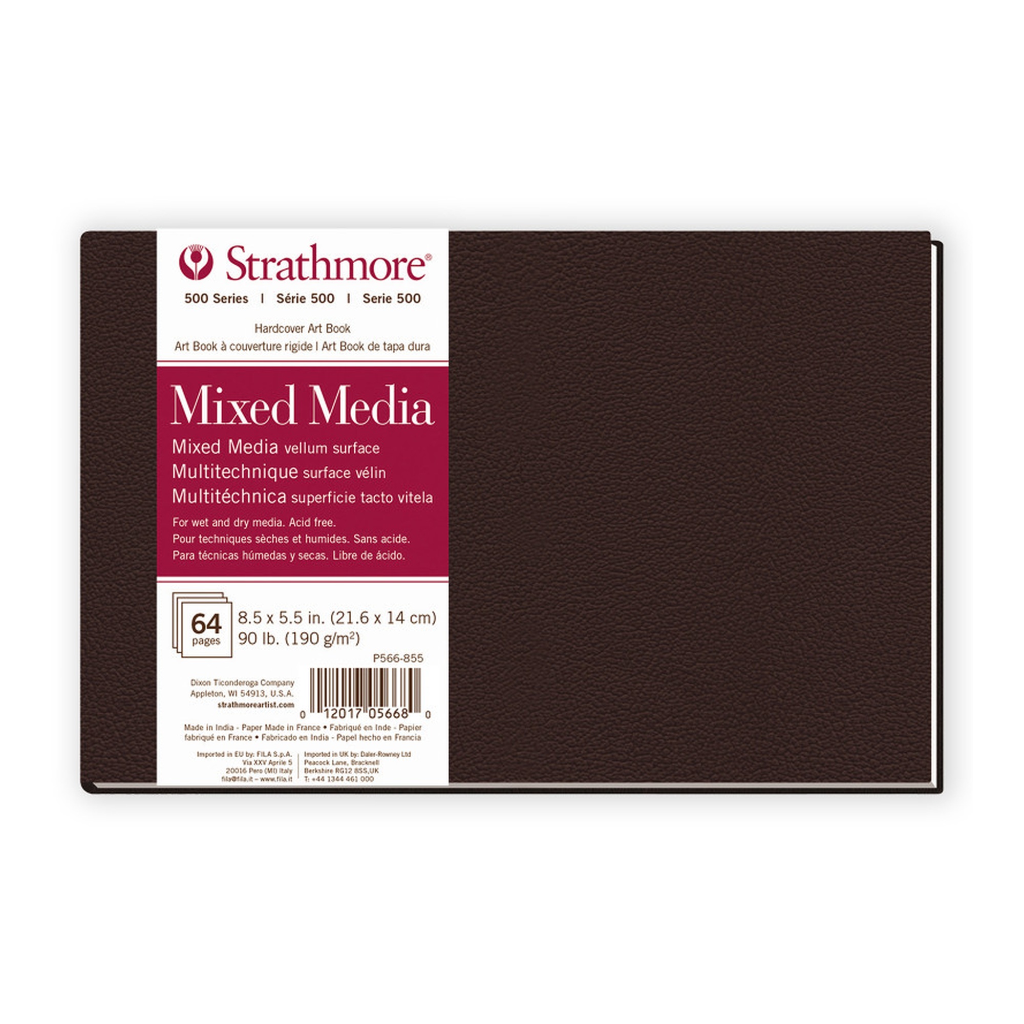 Hardbound Mixed Media Art Book, 32 Sheets, 8.5 x 5.5 in, Natural White