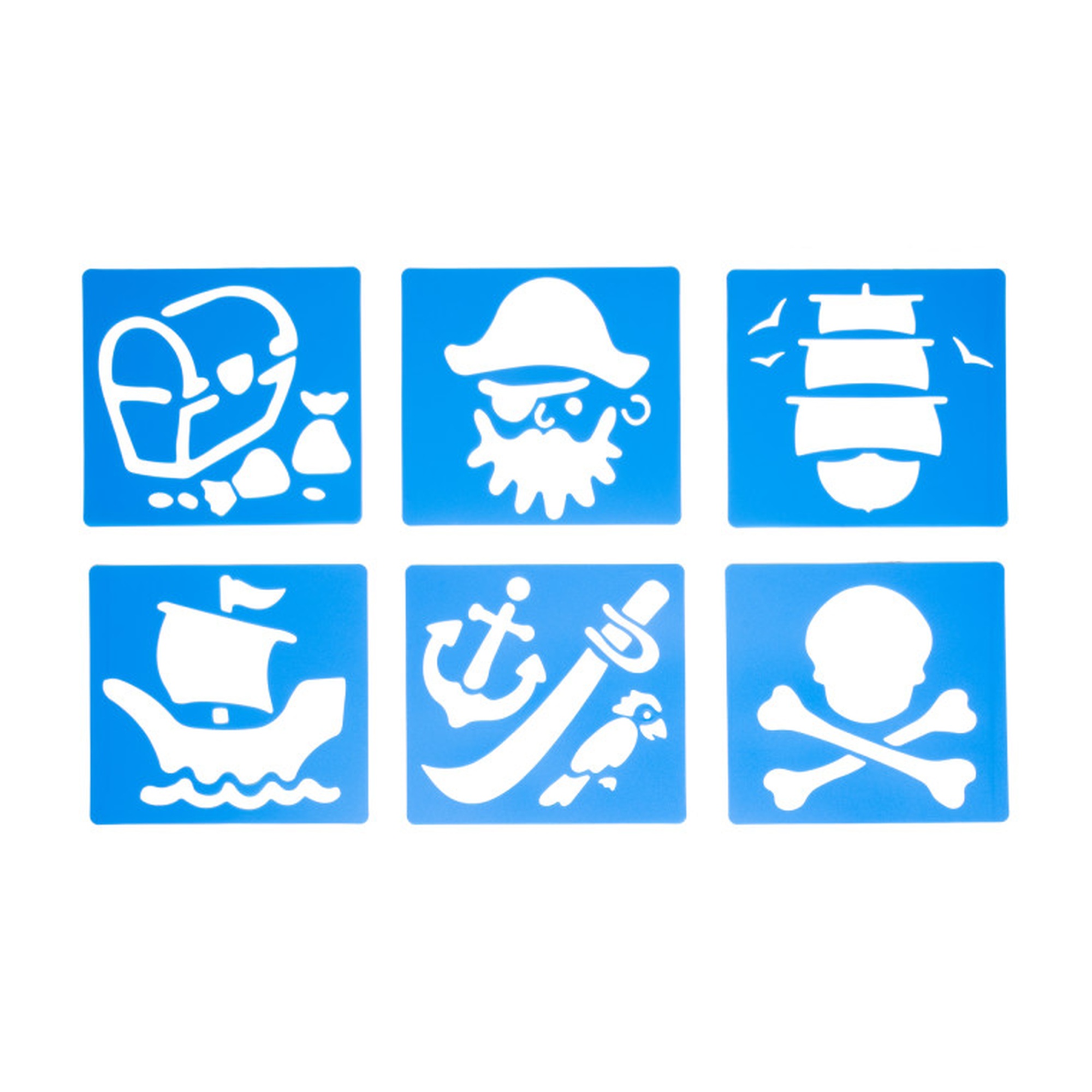Pirate Plastic Stencils, 6-Pack