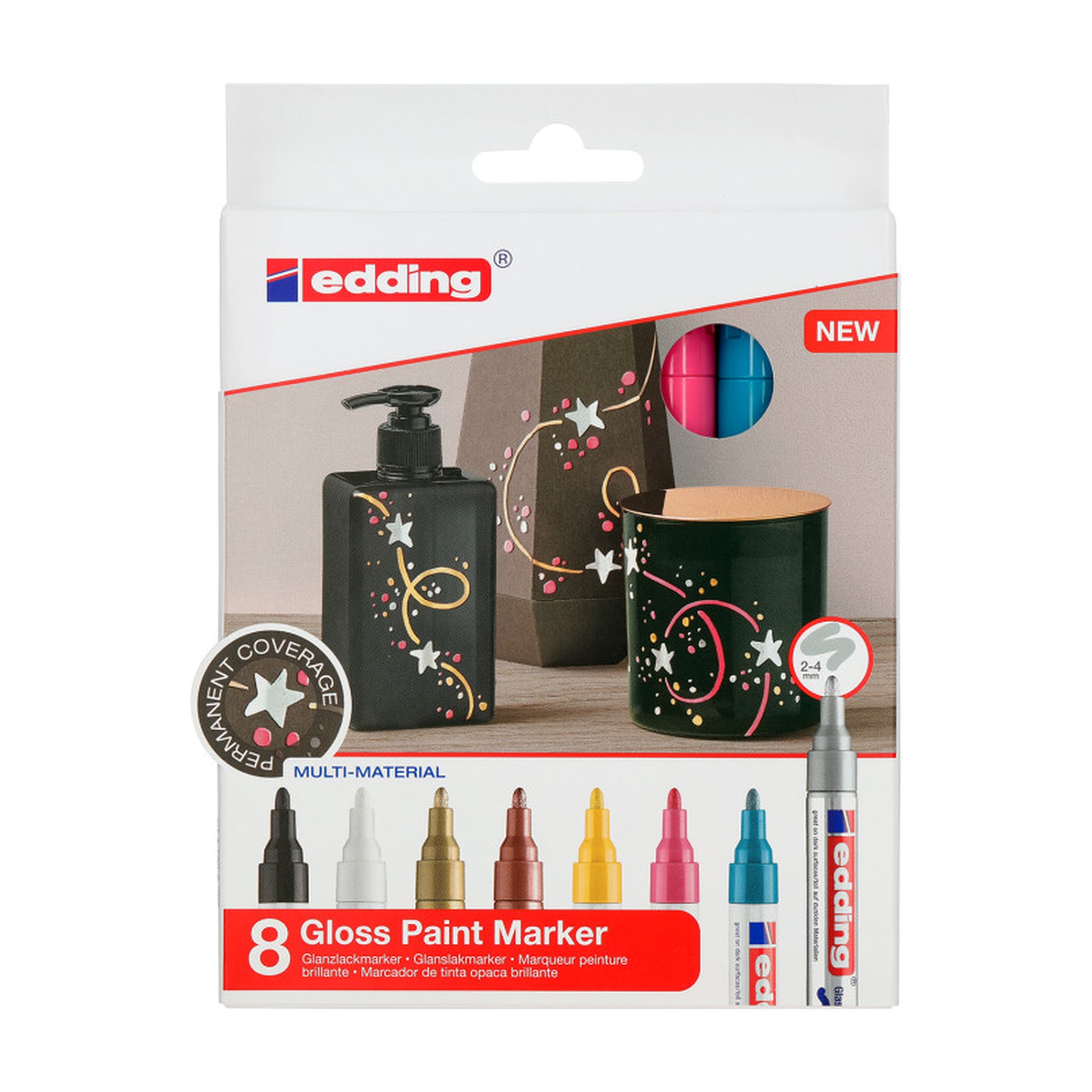 Gloss Paint Markers, Assorted Colors, Set of 8