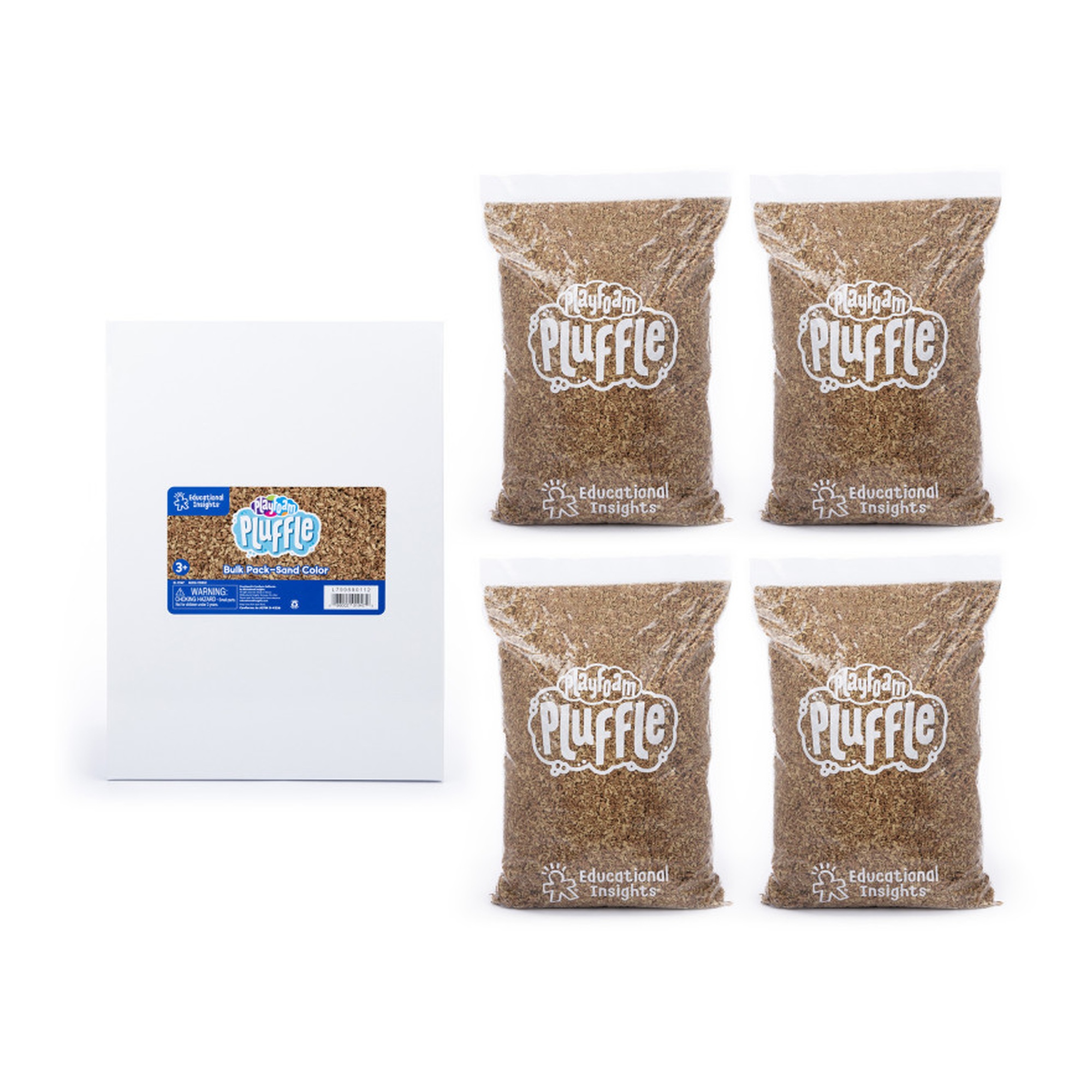 Sand-Colored Fluffy Sensory Bin Filler, 4-Pack