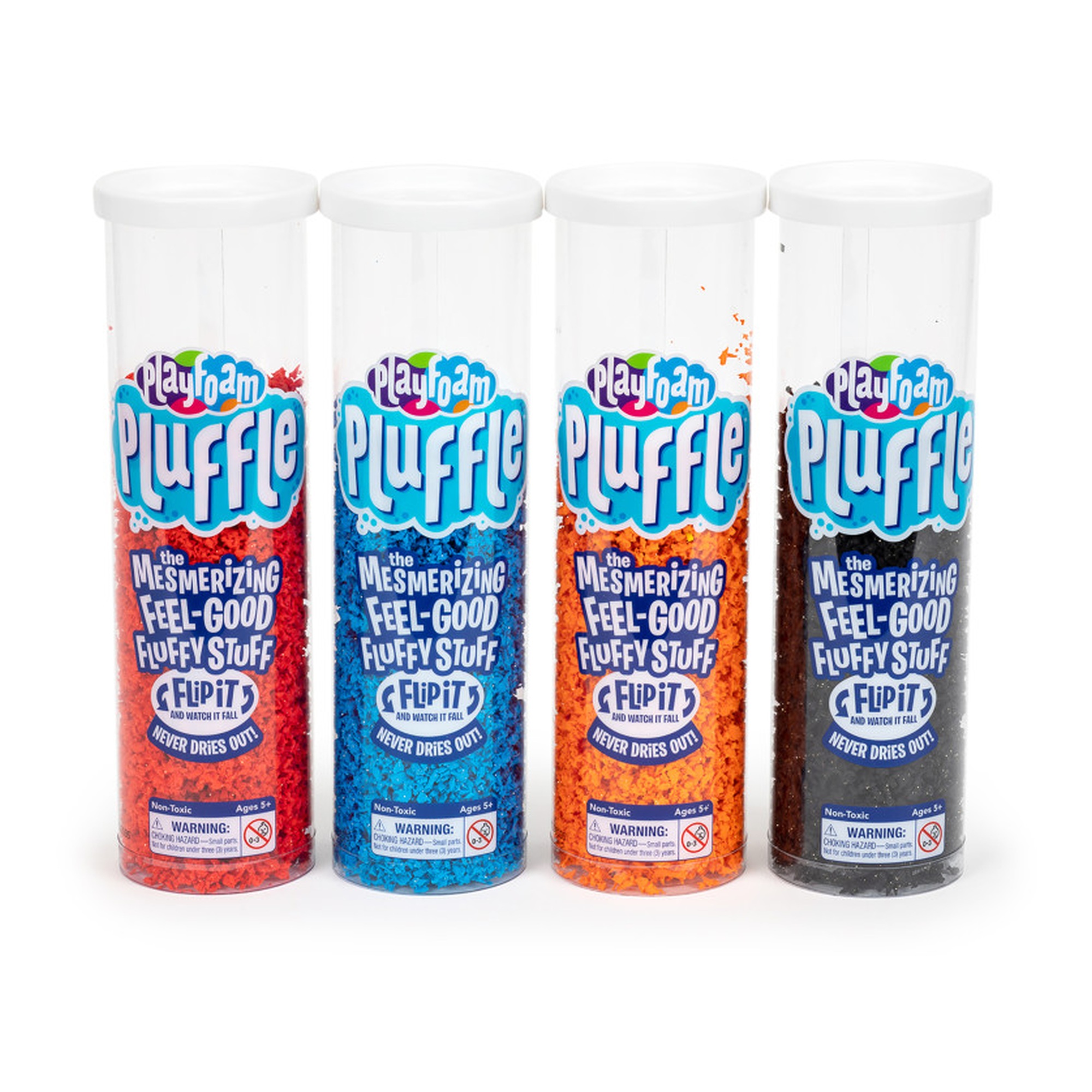 Sensory Play Foam, 4-Pack, Black, Red, Blue and Orange