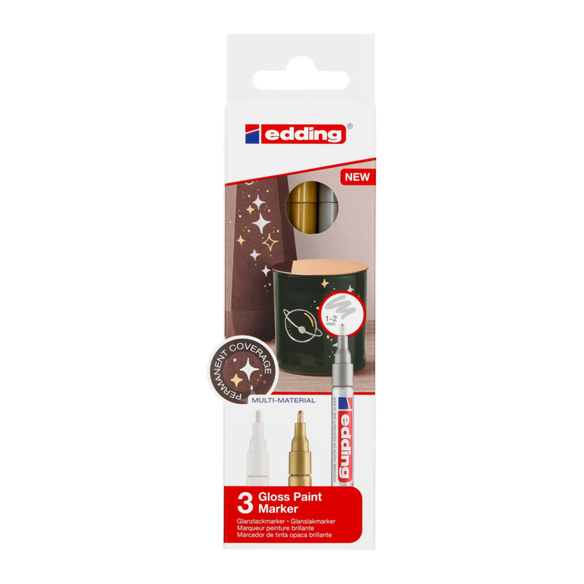 Metallic Gloss Paint Marker Set, 3 Pack