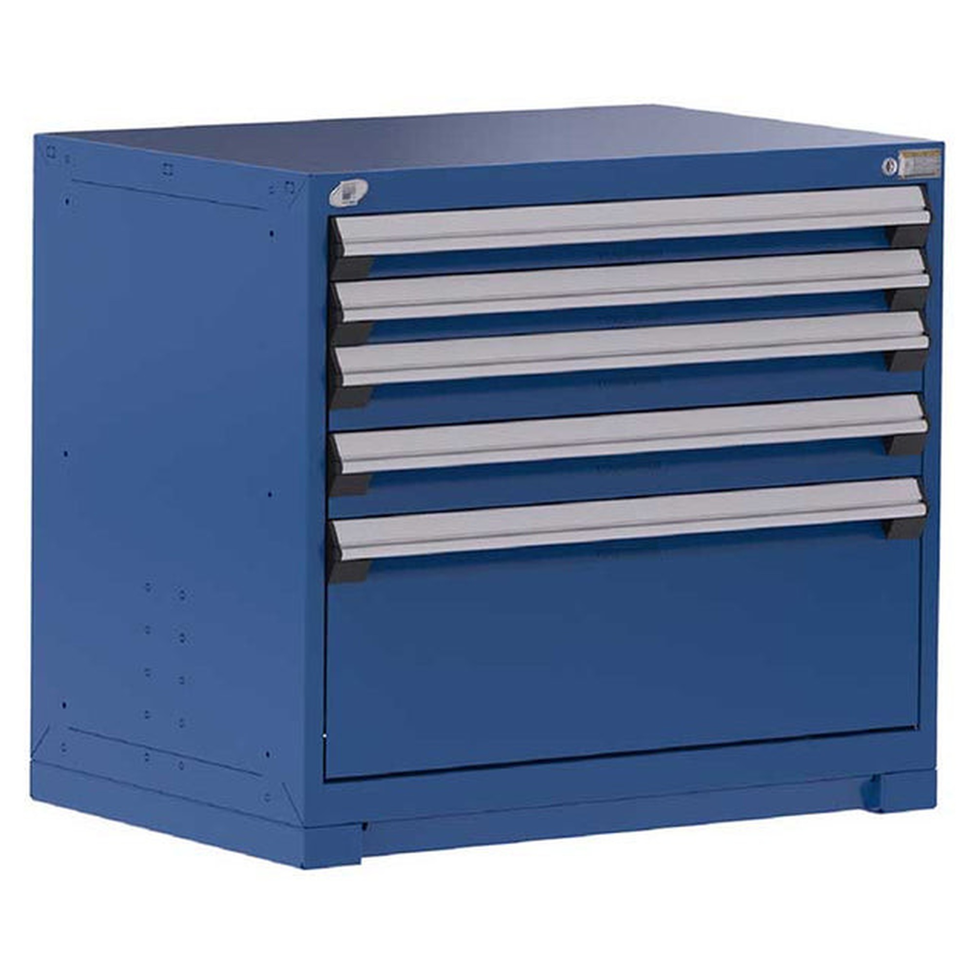5-Drawer Heavy-Duty Modular Cabinet, 36"W x 18"D x 32"H - With Dividers - Drawer heights: 2 3"H, 2 4"H, 1 12"H