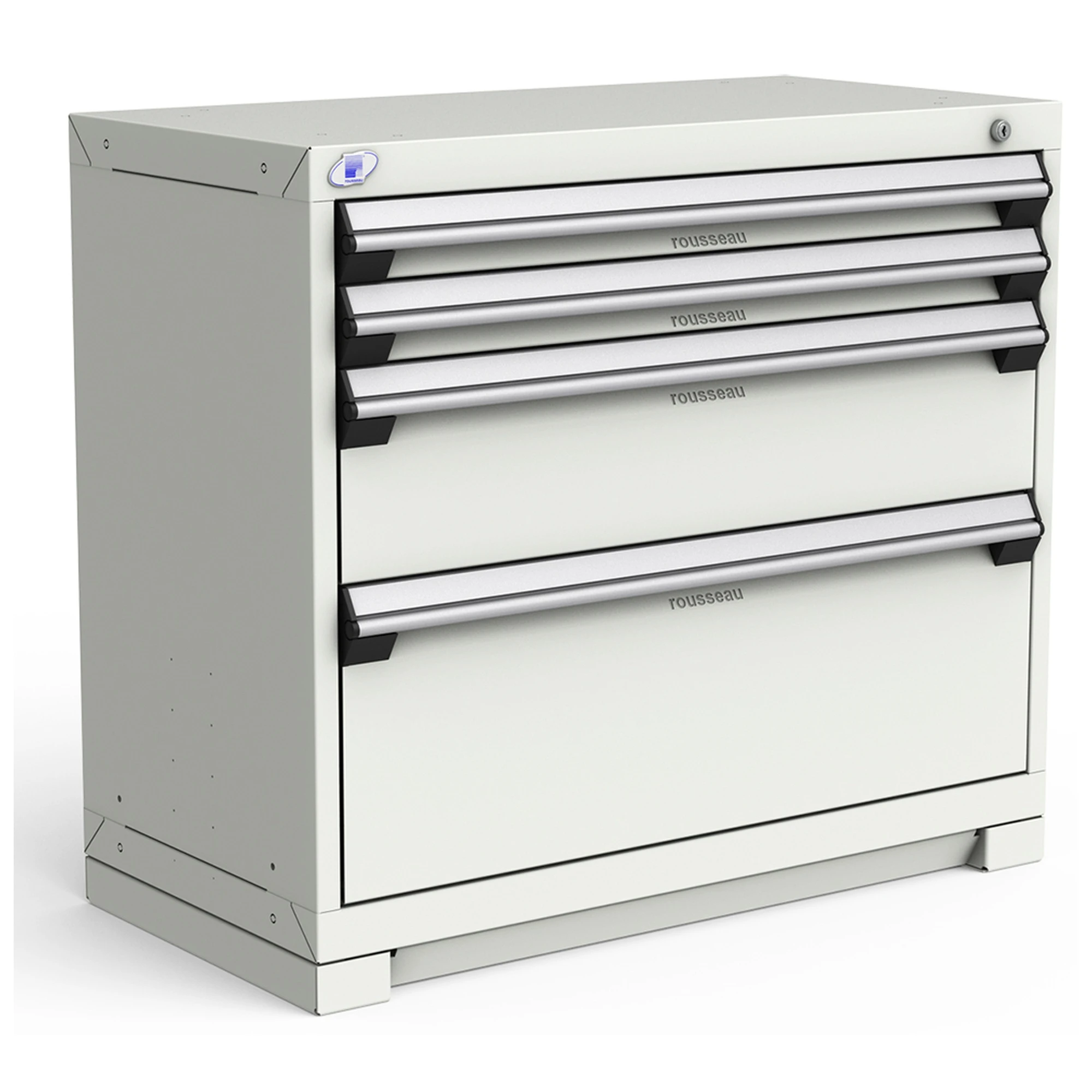 4-Drawer Heavy-Duty Modular Cabinet, 36"W x 18"D x 32"H - Without Dividers - Frost White
