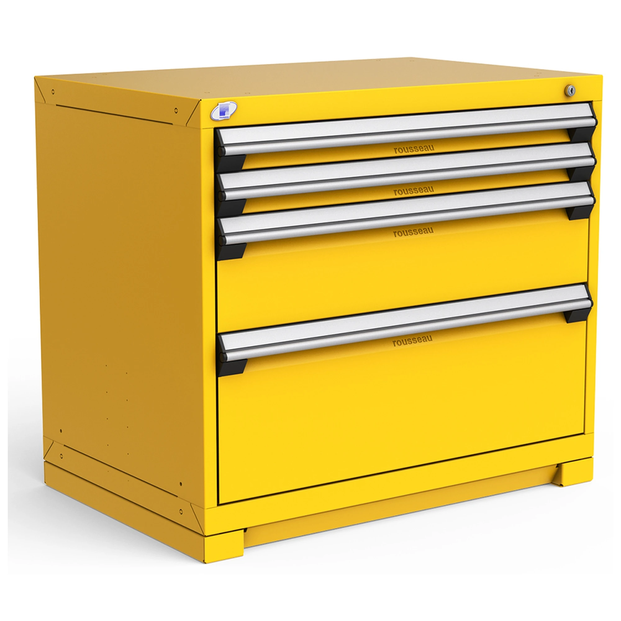 4-Drawer Heavy-Duty Modular Cabinet, 36"W x 24"D x 32"H - Without Dividers - Glossy Yellow