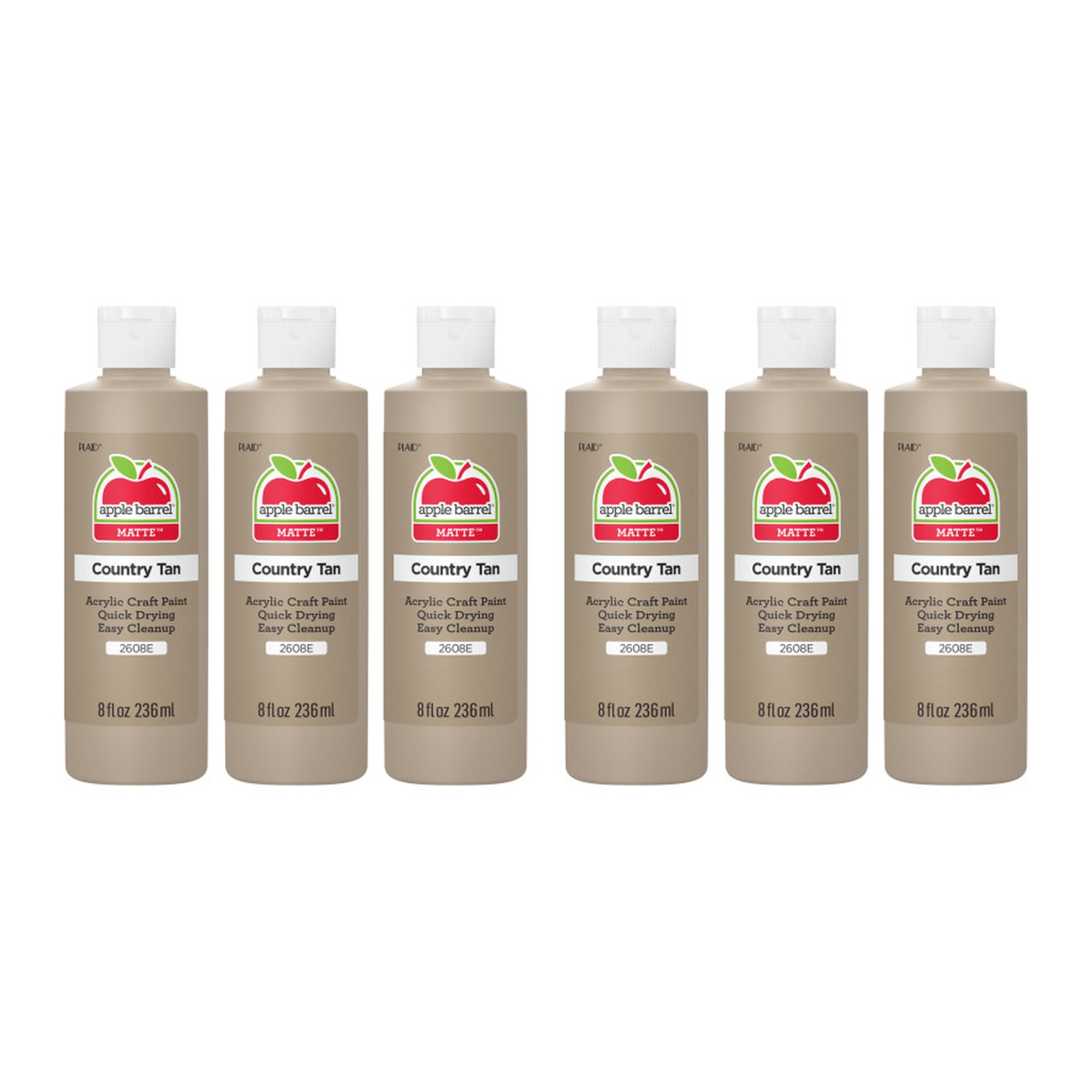 Country Tan Matte Acrylic Paint, 8 oz., Pack of 6