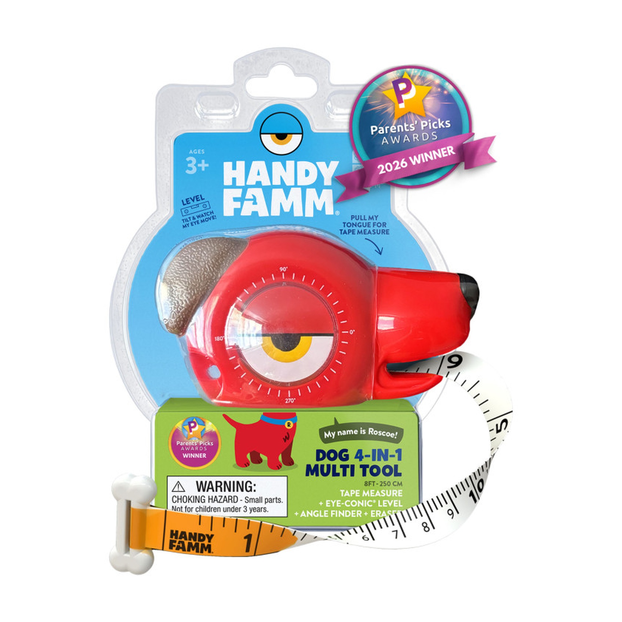 Kids 4-in-1 Tape Measure with Level and Angle Finder