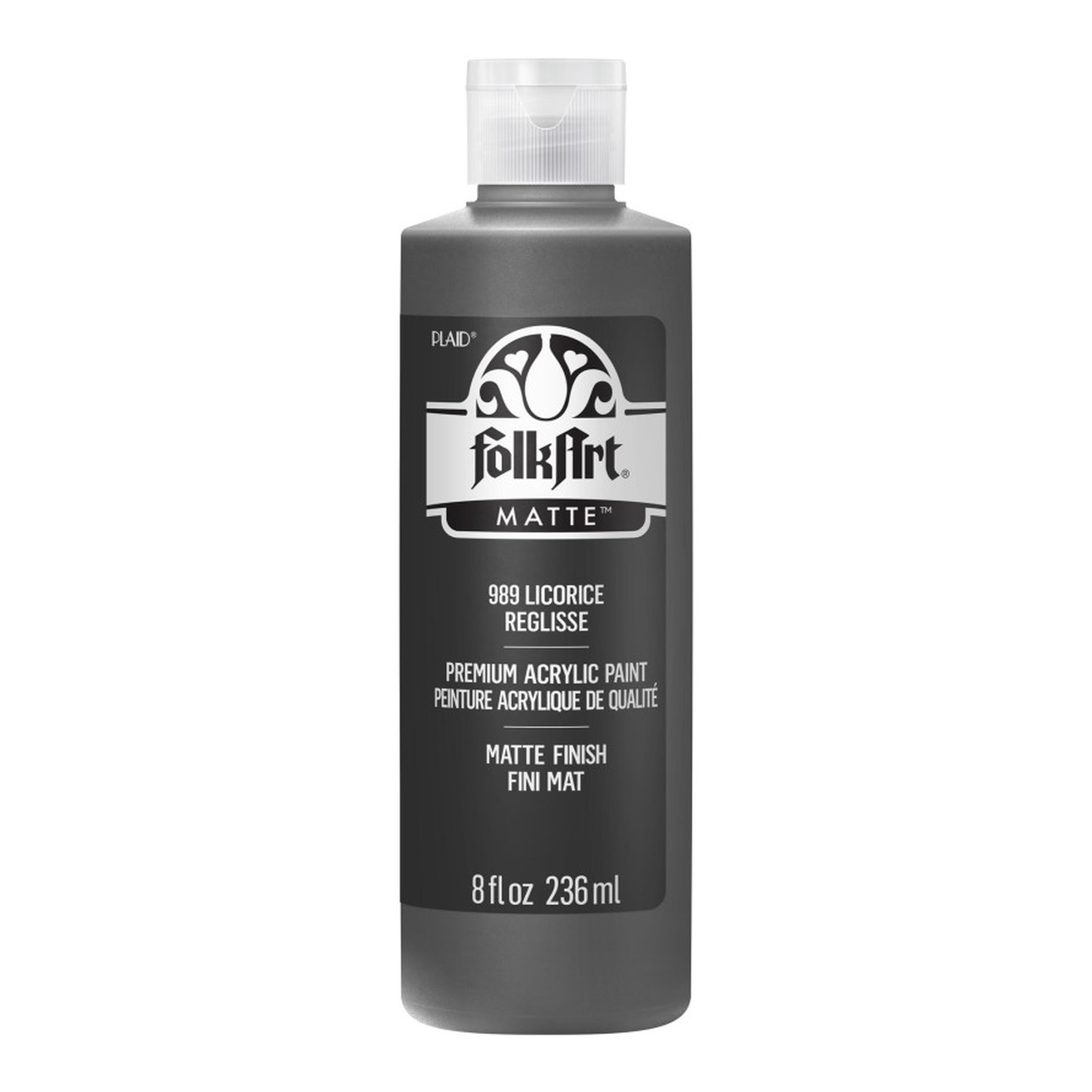 Matte Acrylic Paint, Licorice, 8 oz.