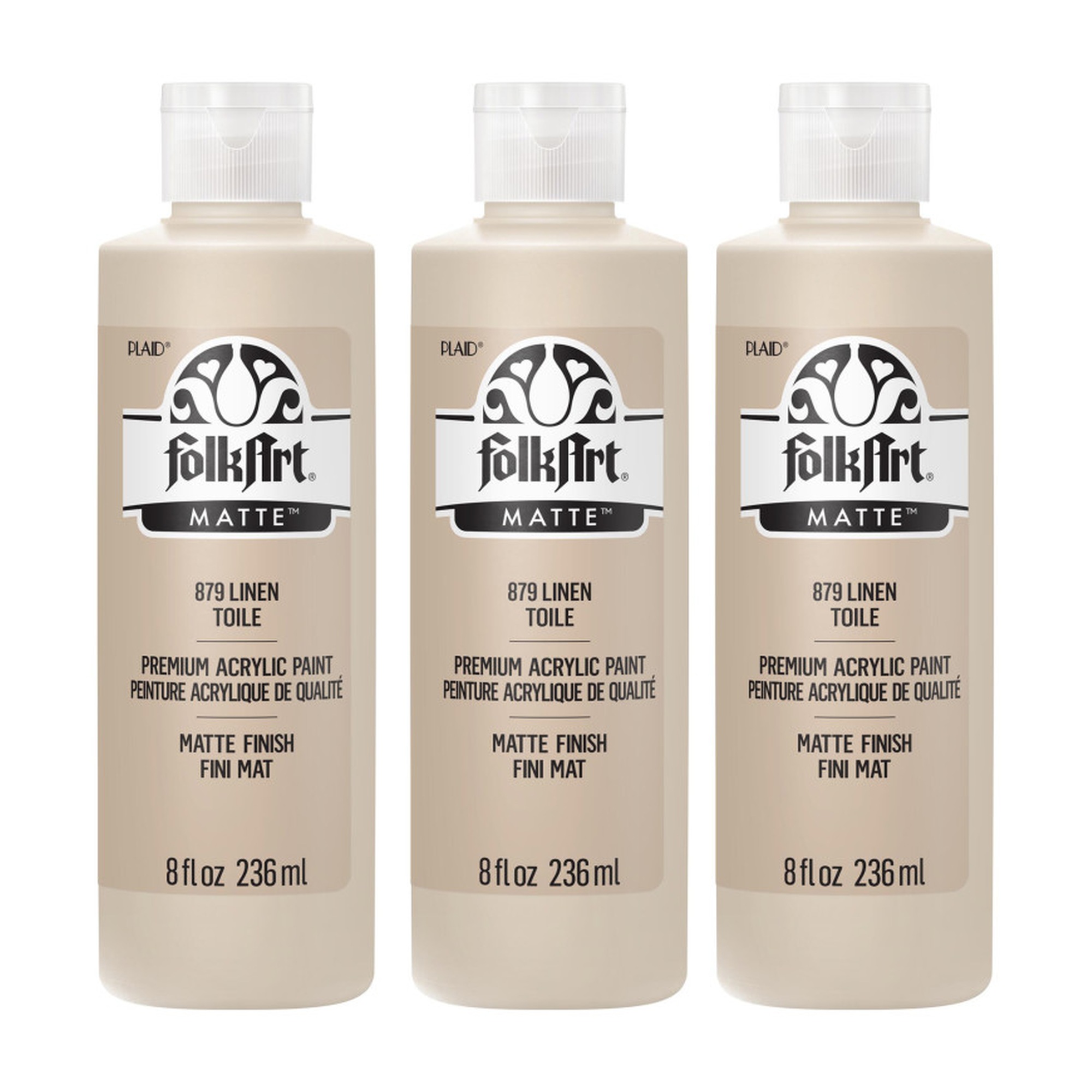 Matte Linen Acrylic Paint, 8 oz., Pack of 3