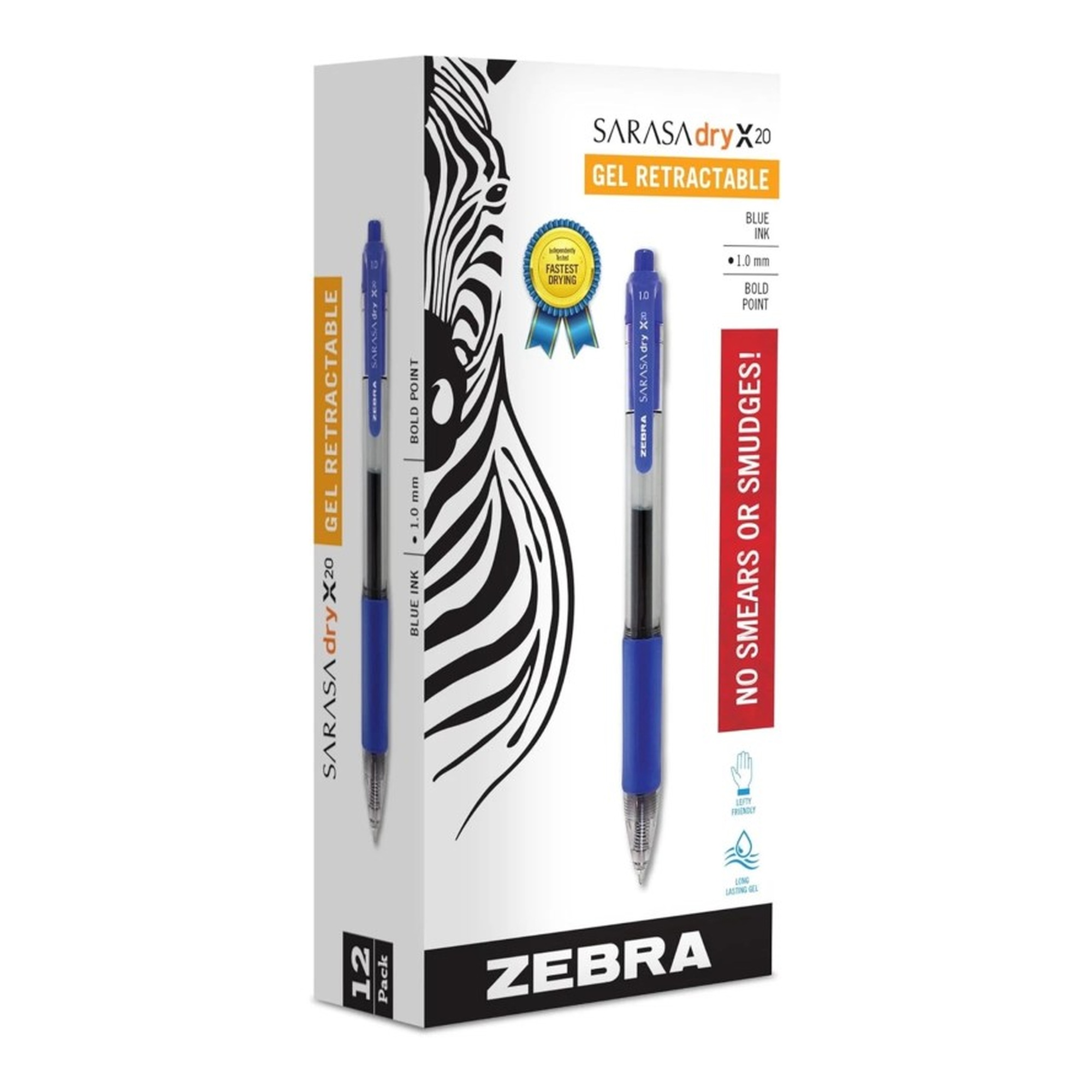Blue 1.0 mm Rapid-Dry Retractable Gel Pens, Dozen