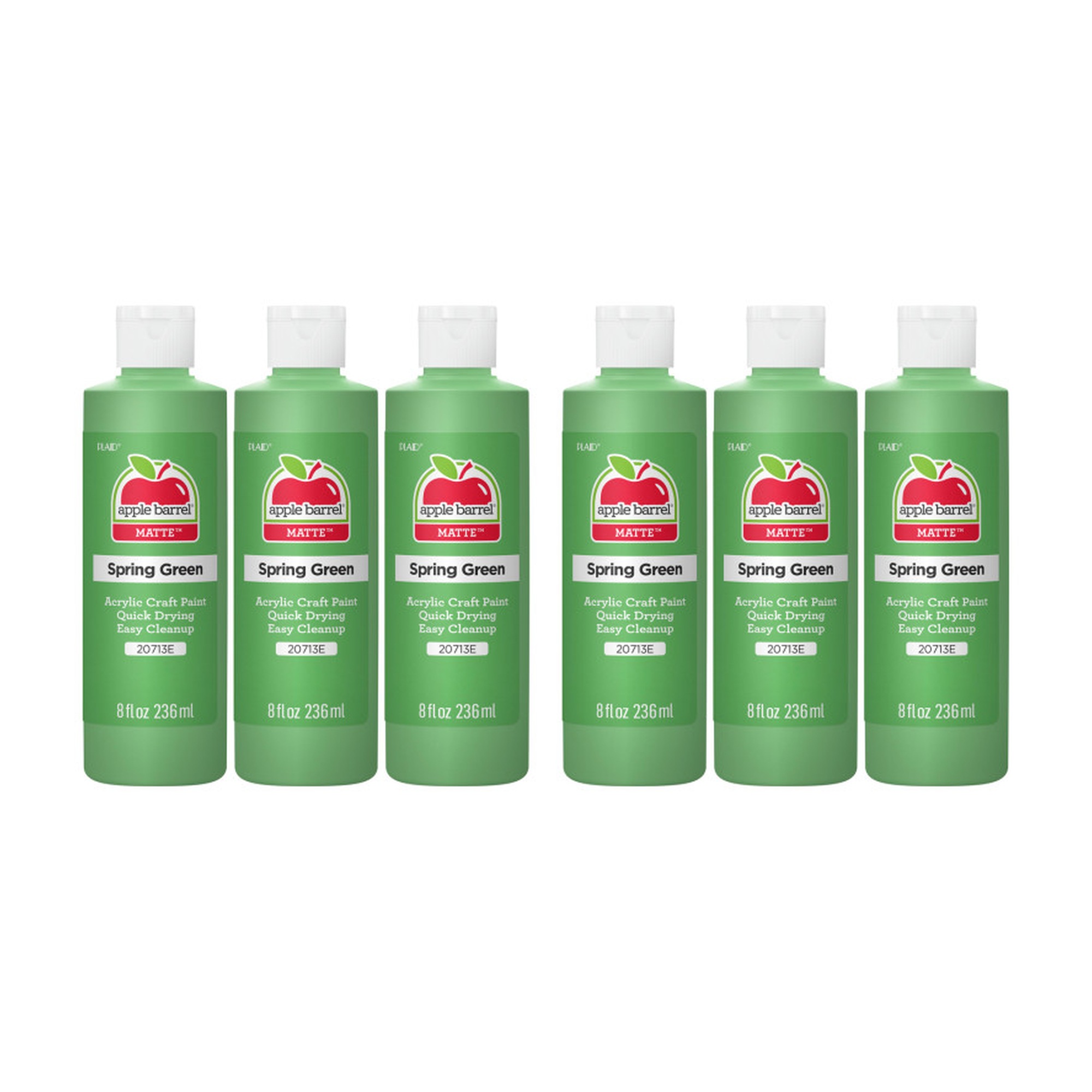 Matte Acrylic Paint, Spring Green, 8 oz Bottles, Pack of 6